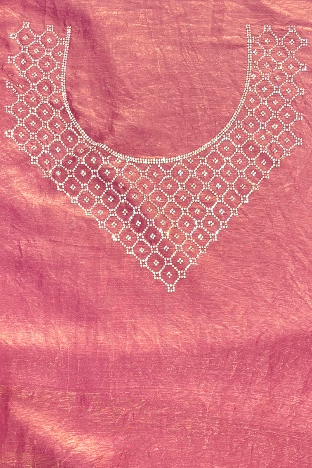 Peach embellished fendy chiffon saree