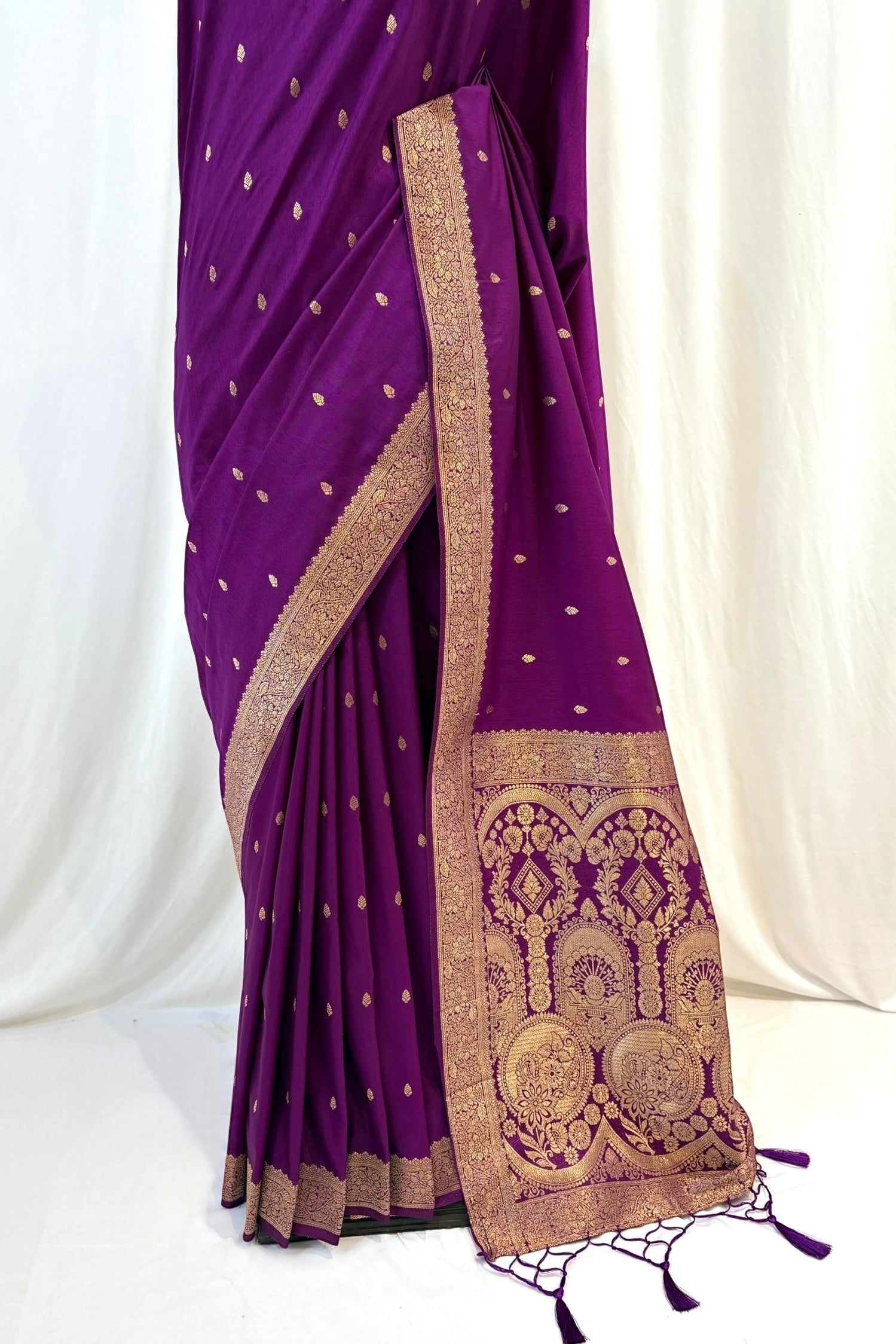 Banarasi soft silk saree - Violet