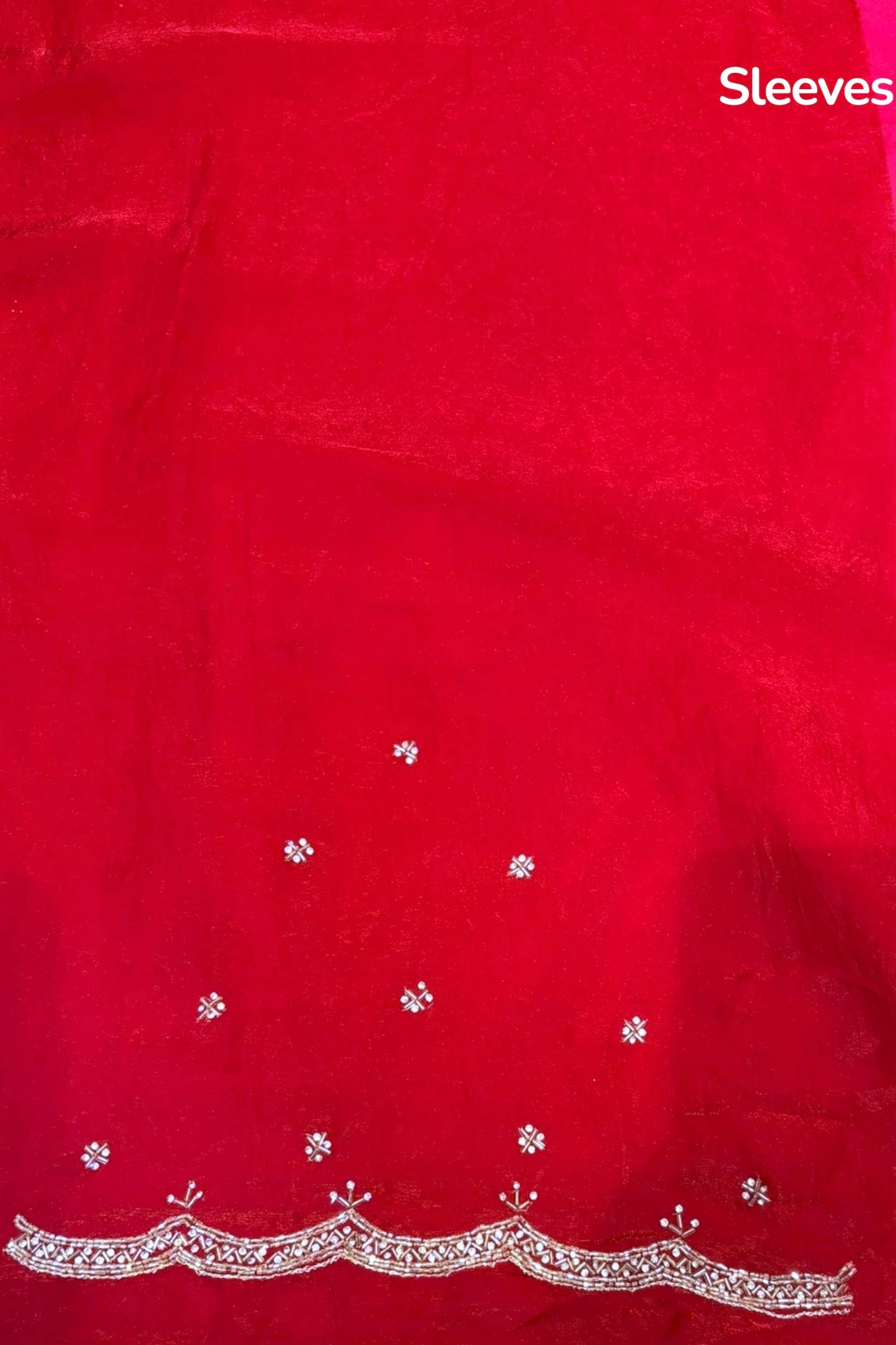 Crimson fendy cutwork saree