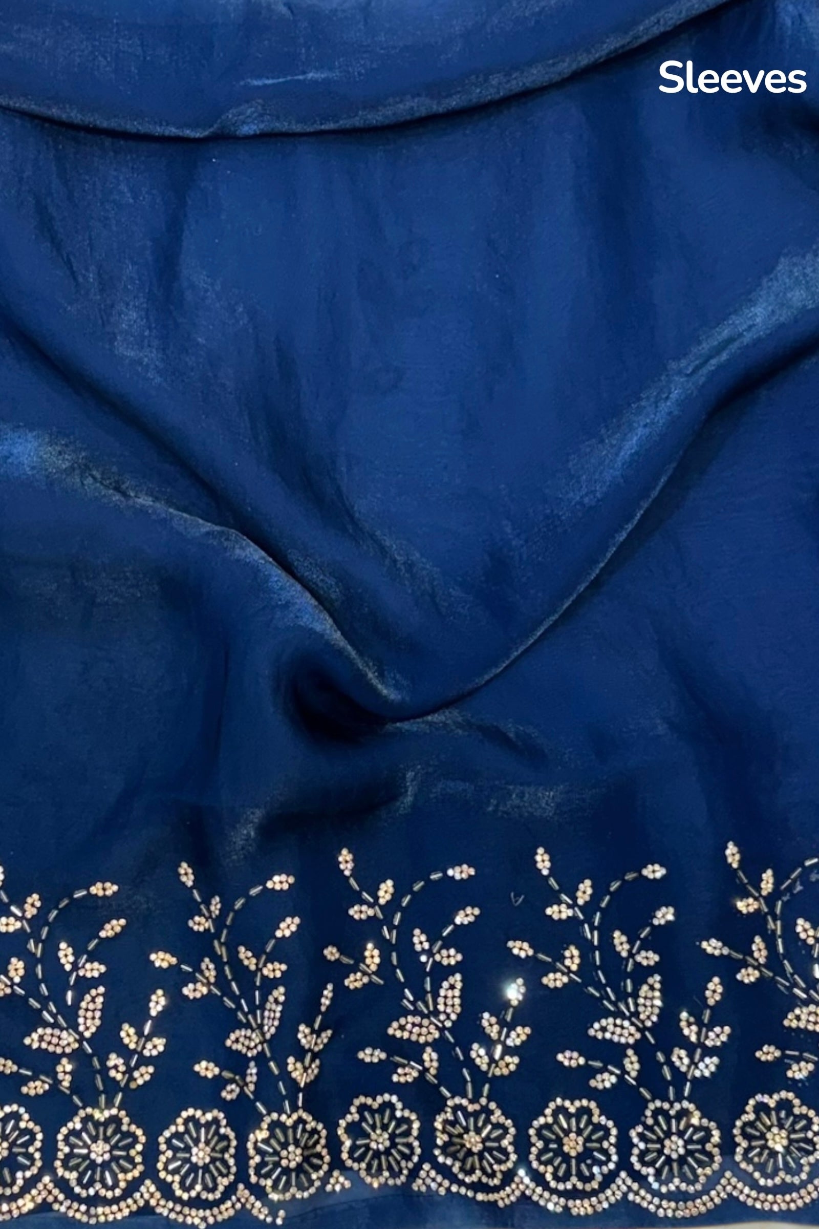 Designer Fendy floral embellished saree - Teal Blue