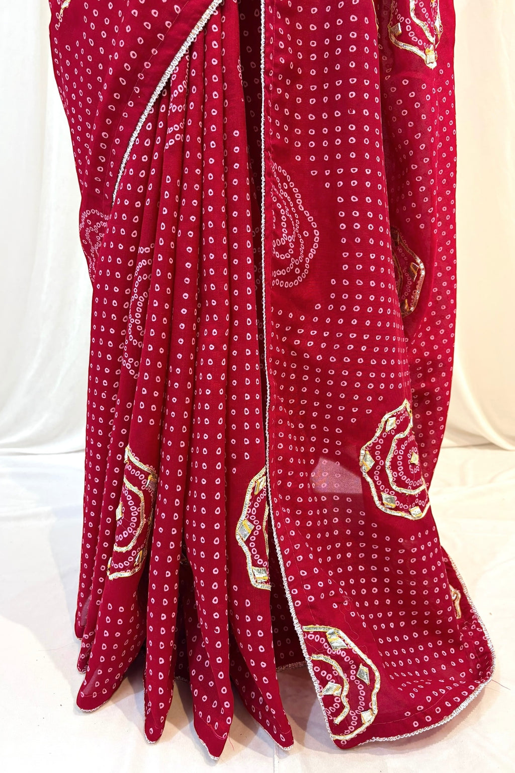 Crimson gottawork saree