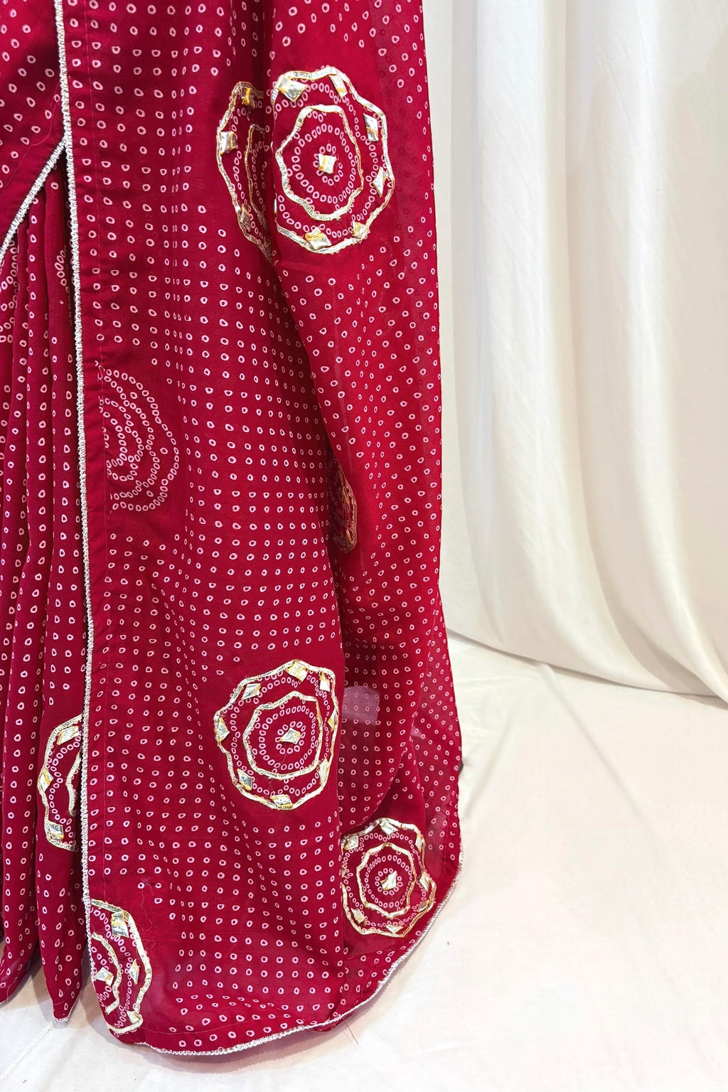 Crimson gottawork saree