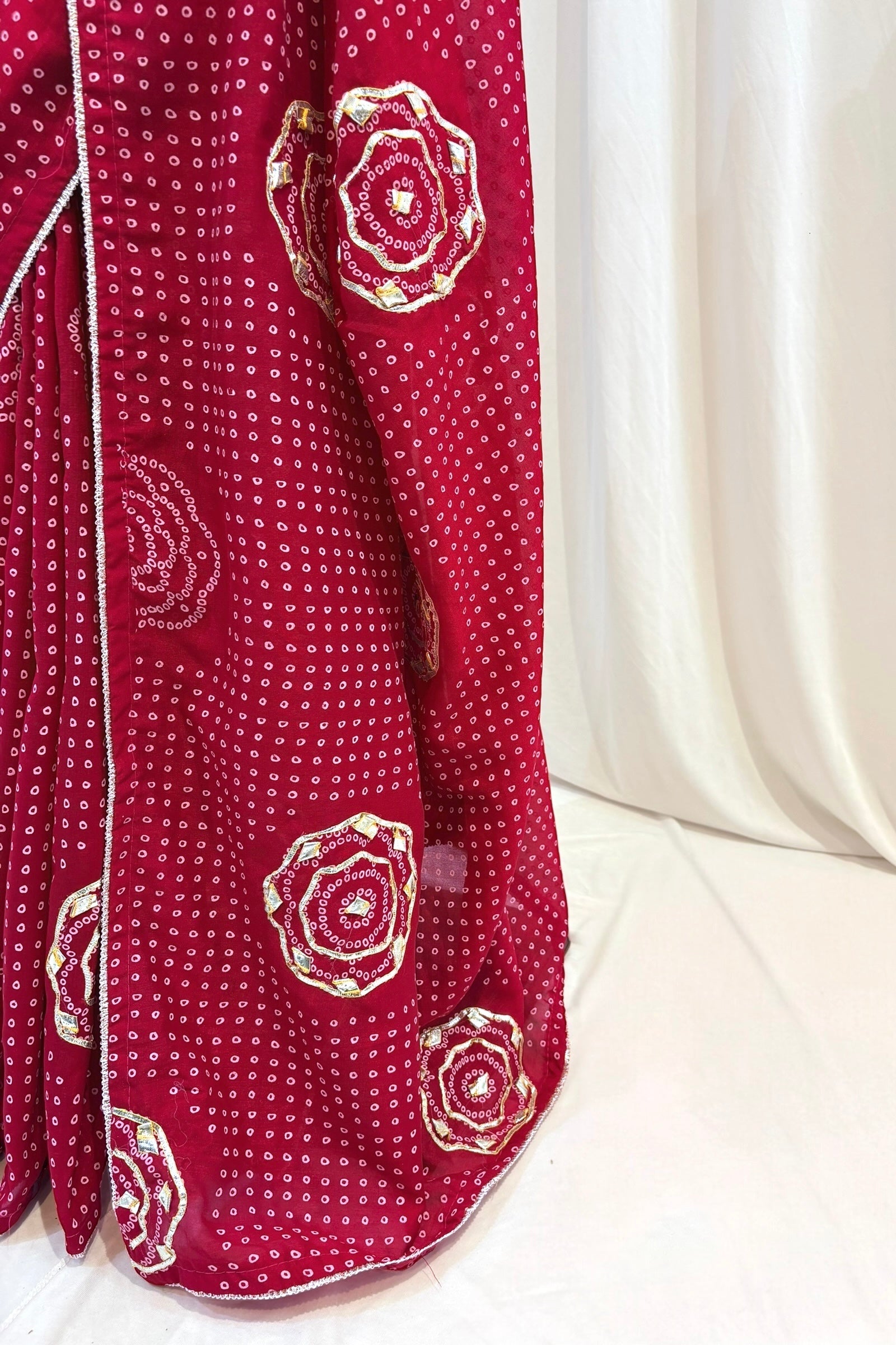 Crimson gottawork saree