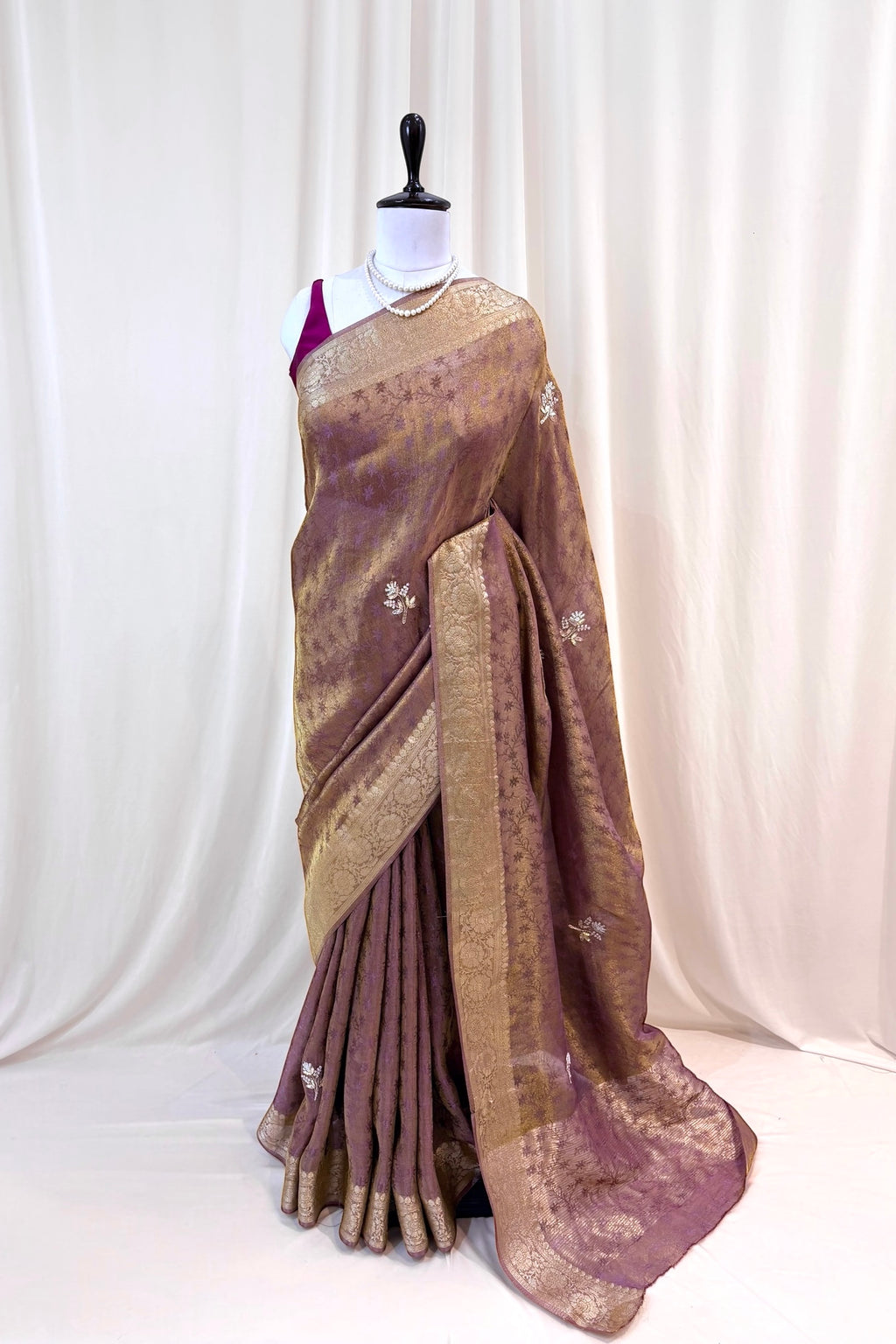 Soft tissue saree - Purple