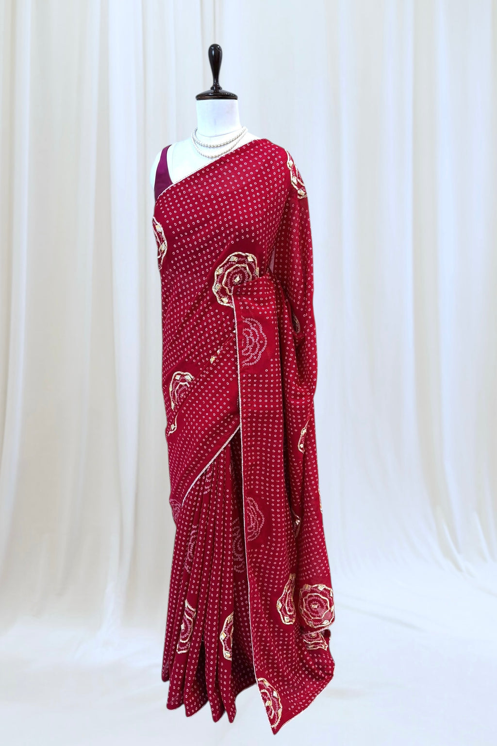 Crimson gottawork saree