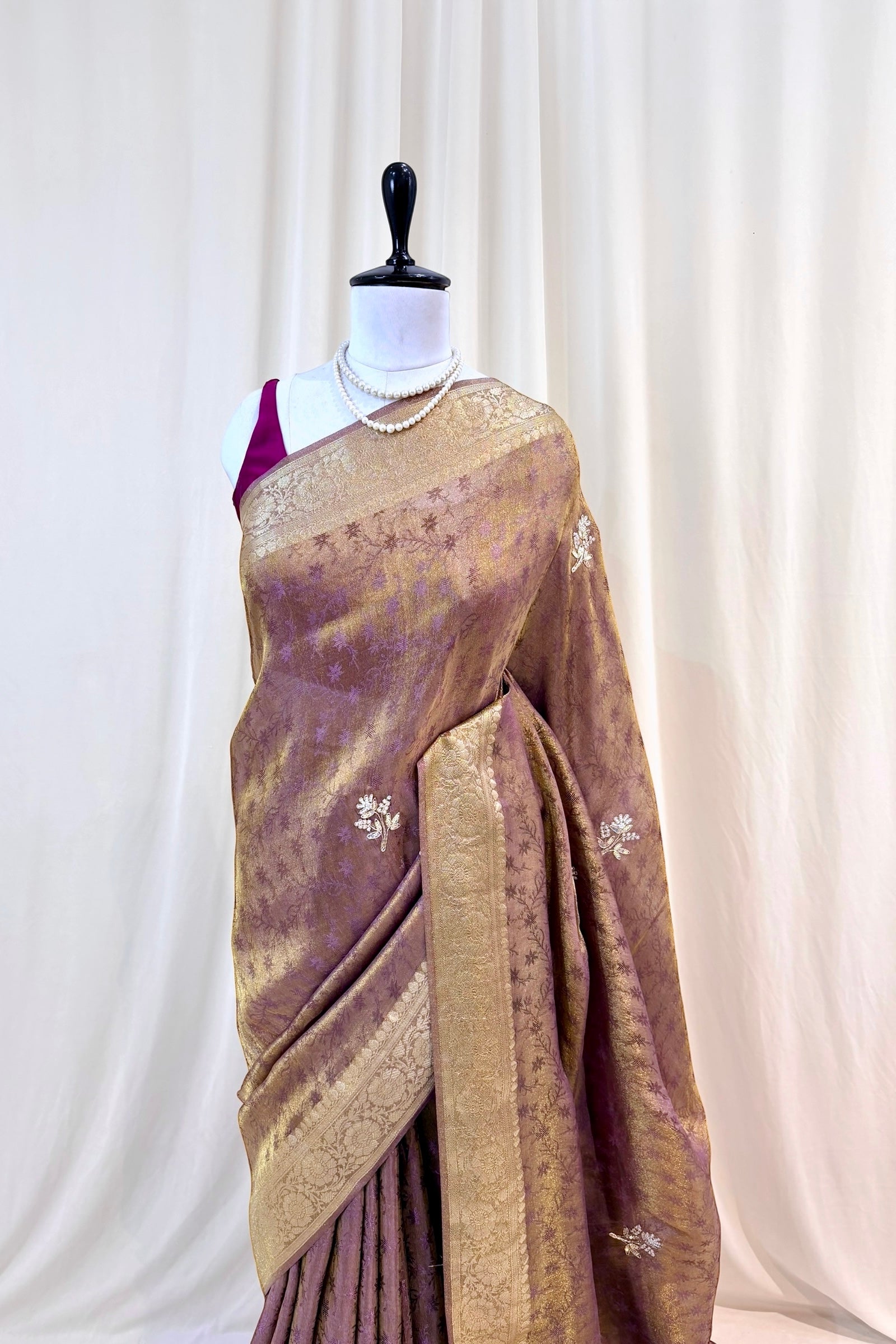 Soft tissue saree - Purple