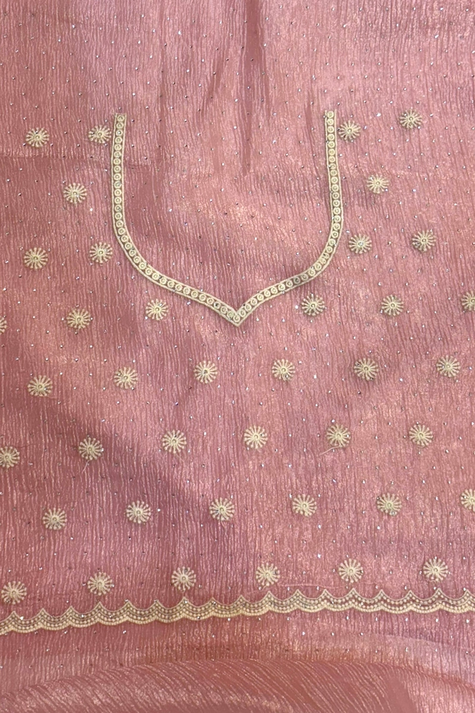 Baby pink threadwork fancy saree