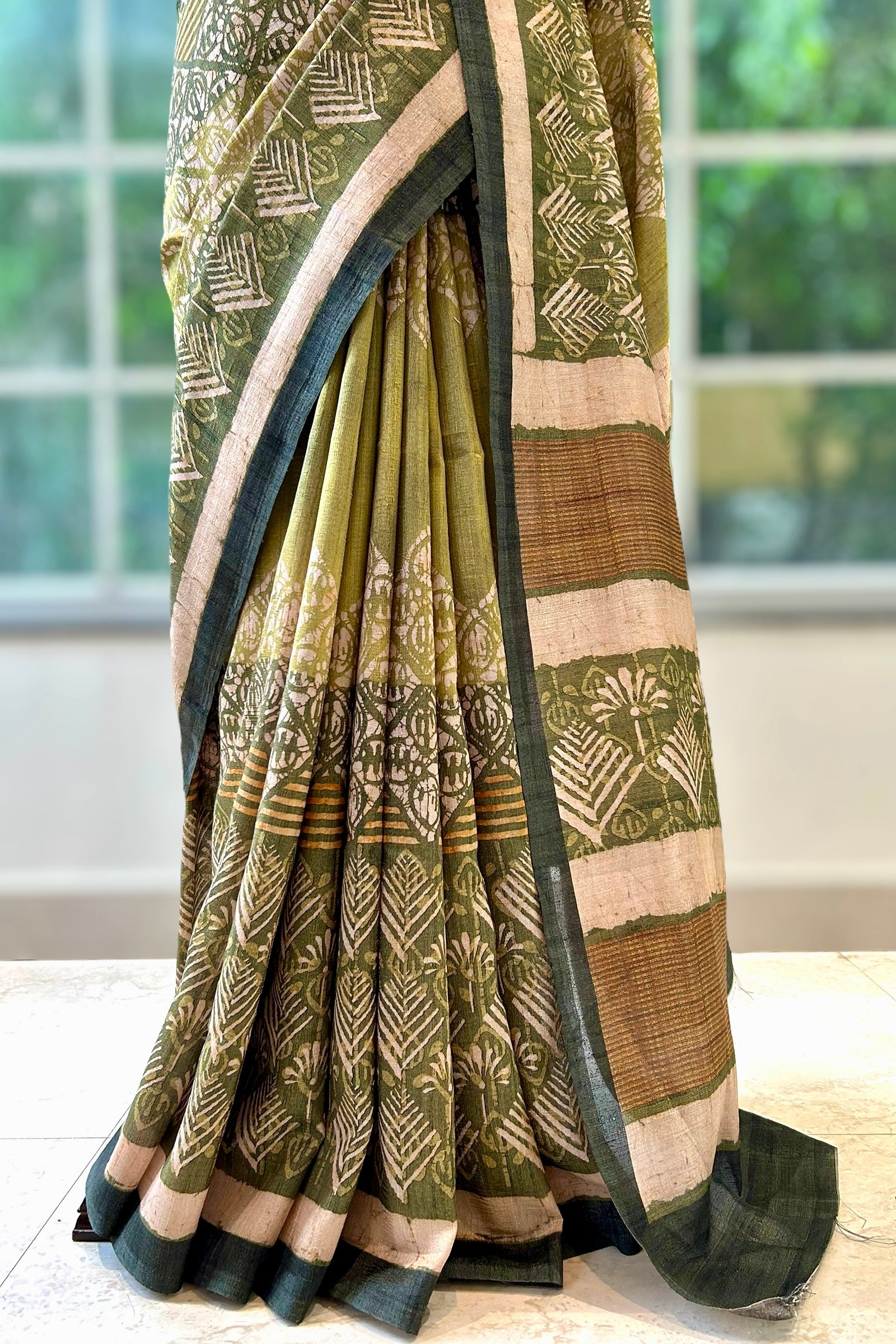 Tussar silk saree - Green