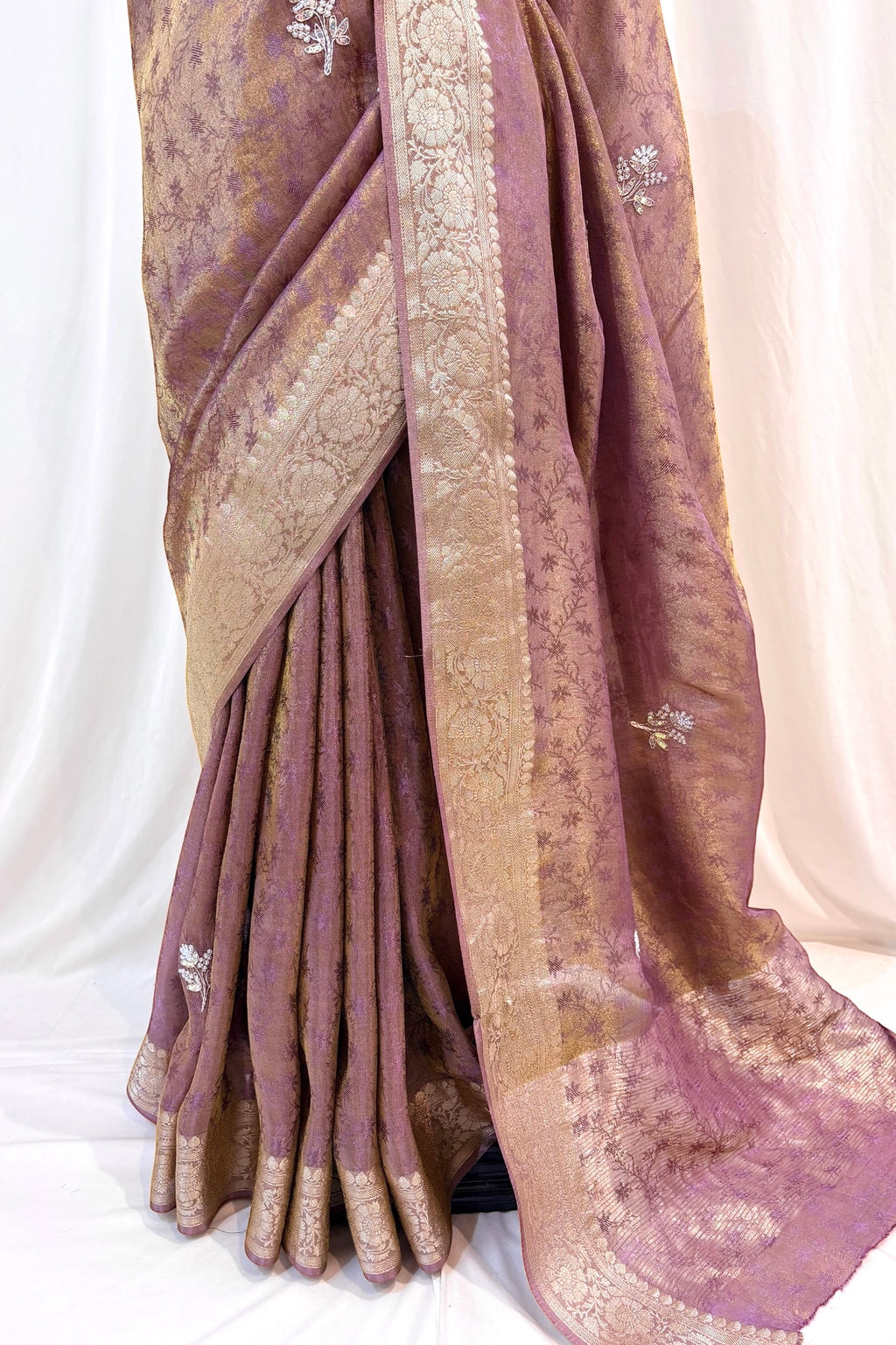 Soft tissue saree - Purple