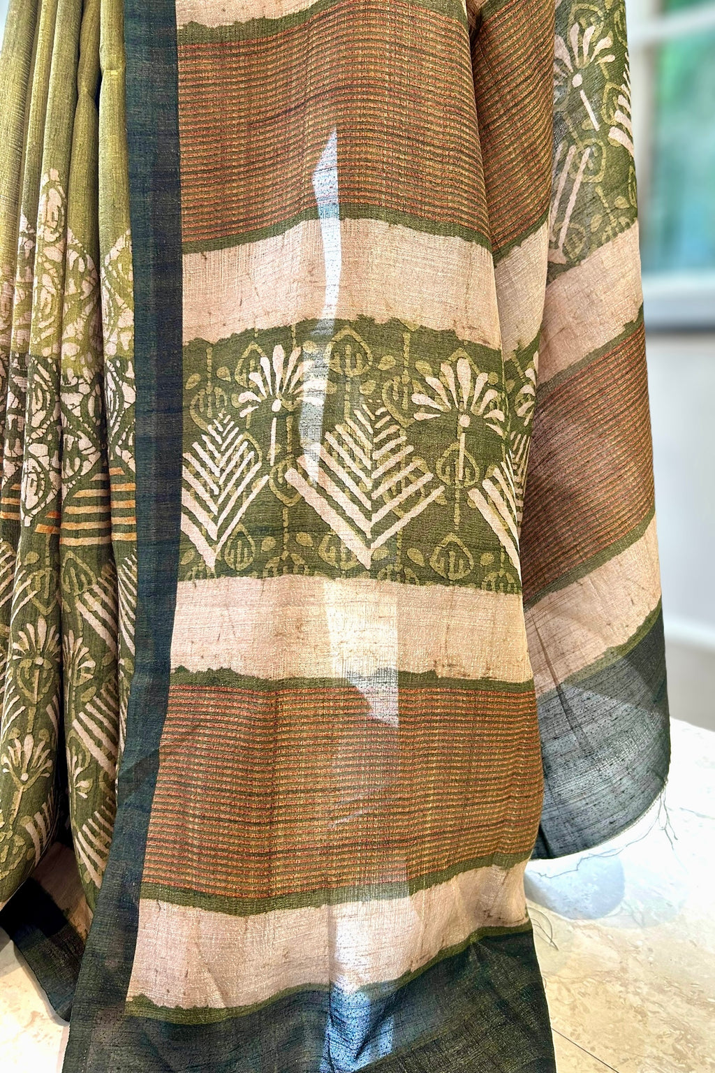 Tussar silk saree - Green