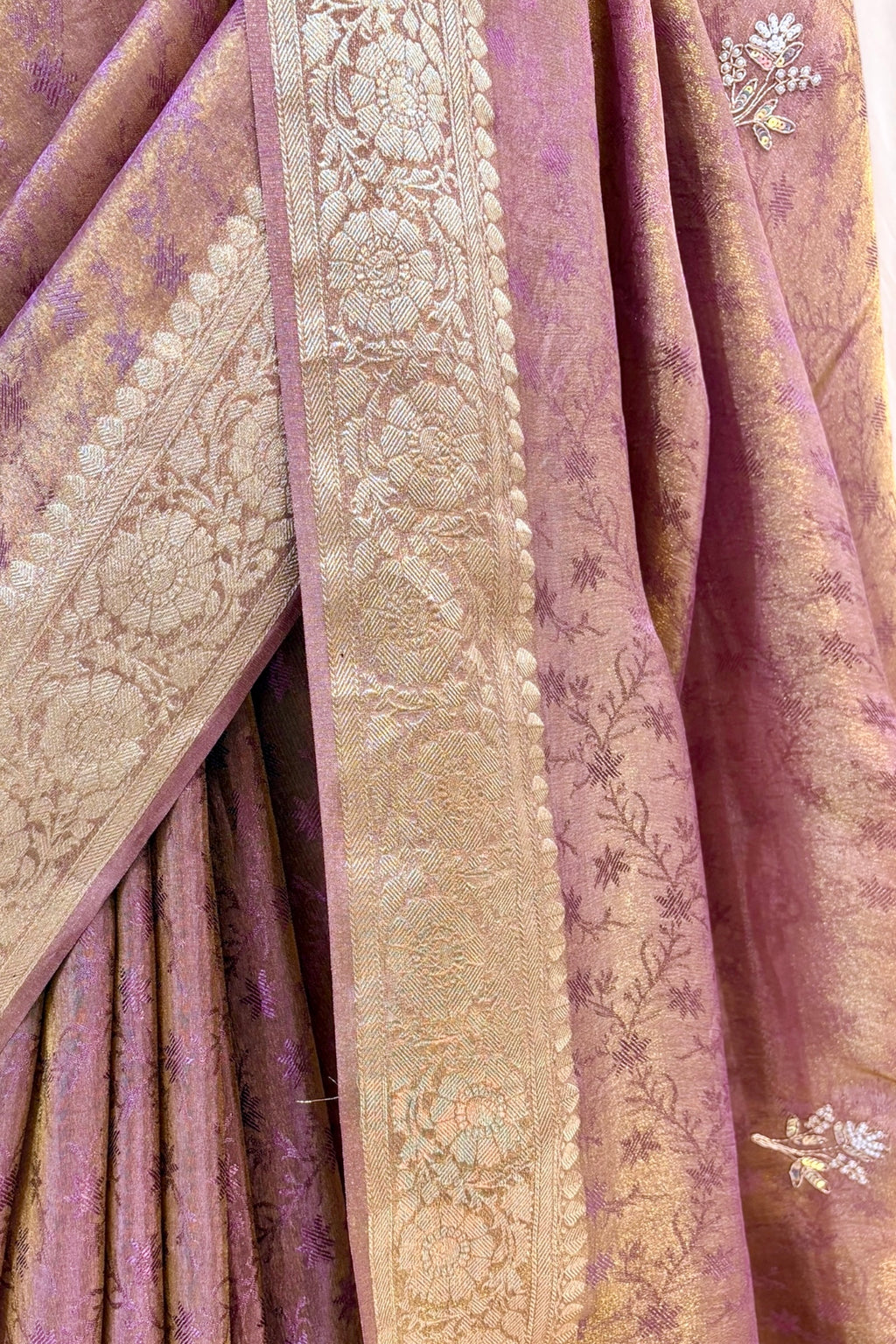 Soft tissue saree - Purple
