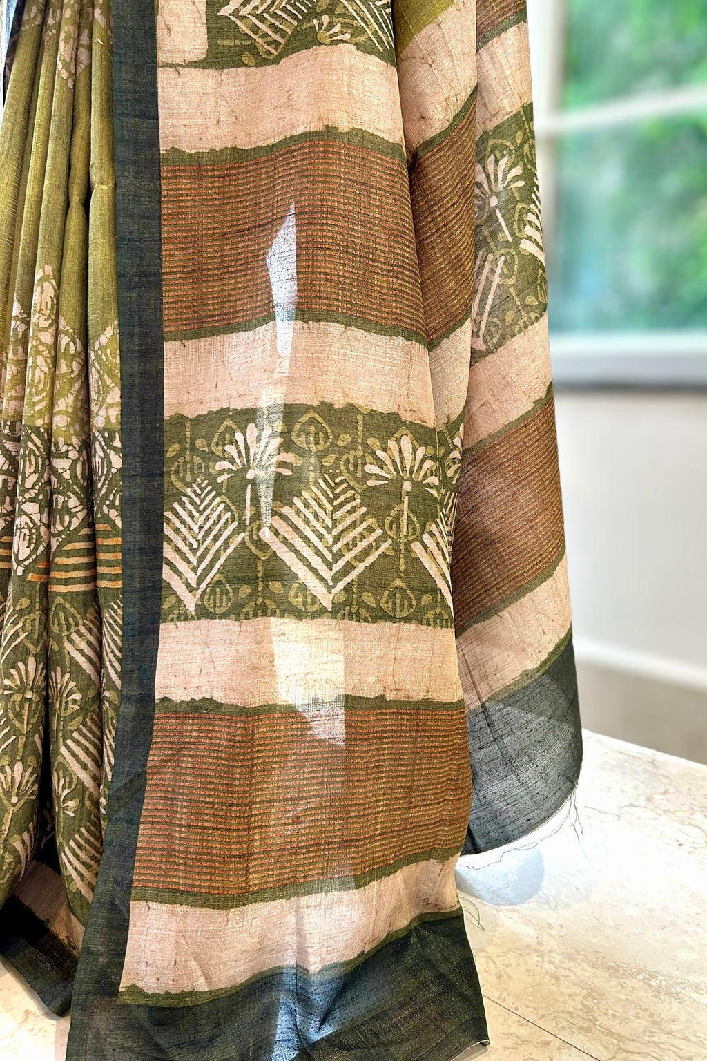 Tussar silk saree - Green