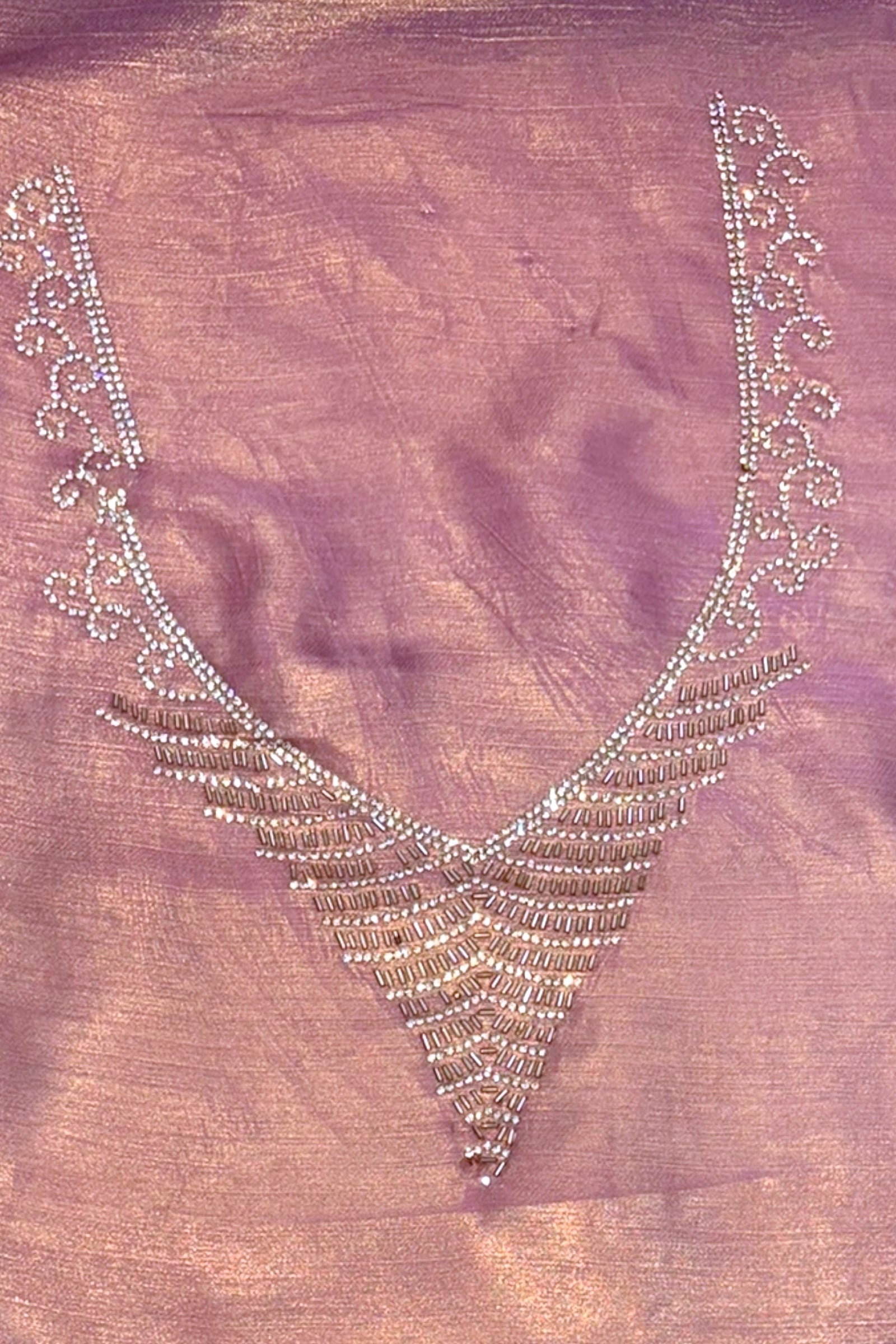 Sheen chiffon swarovski saree - Mauve