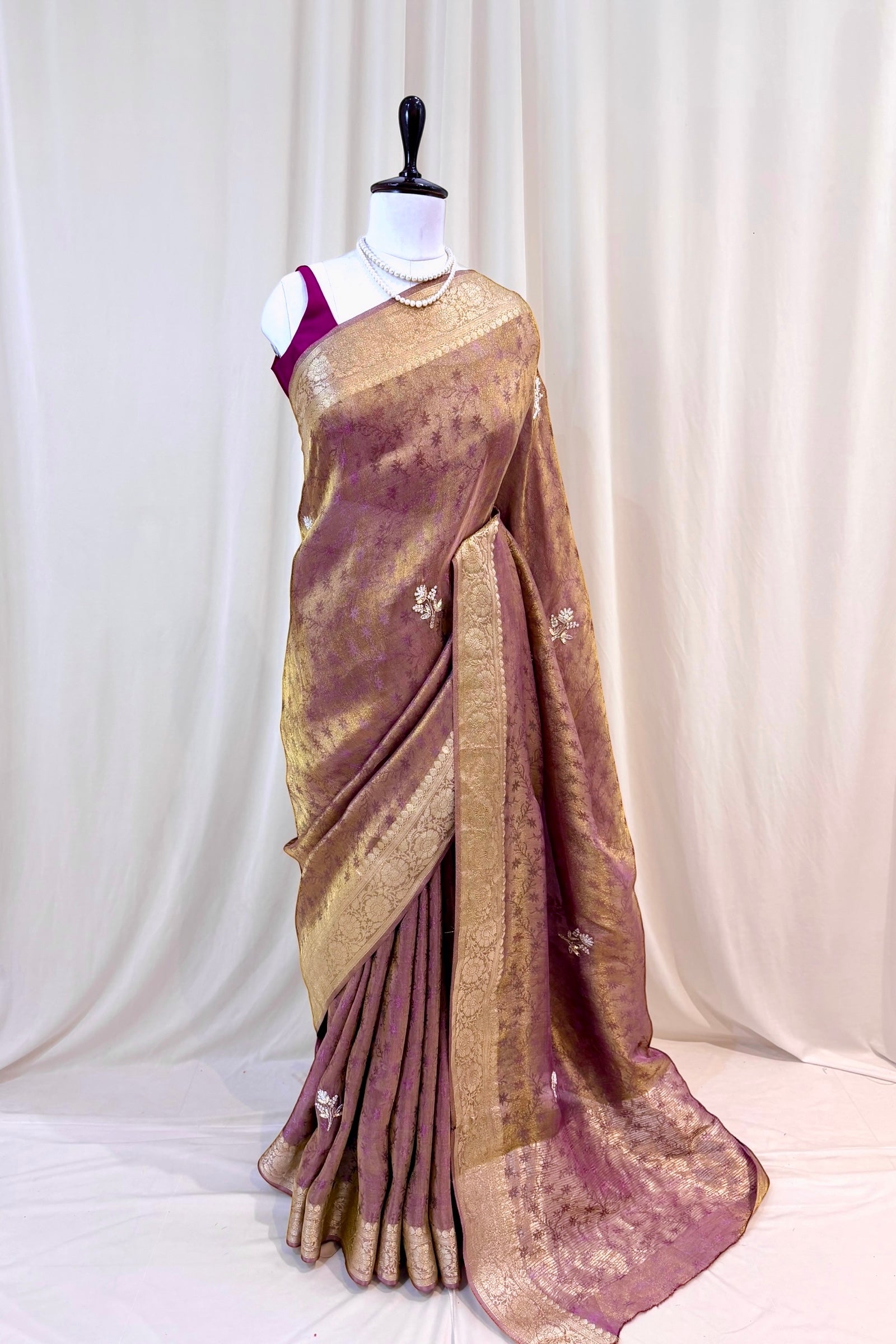 Soft tissue saree - Purple