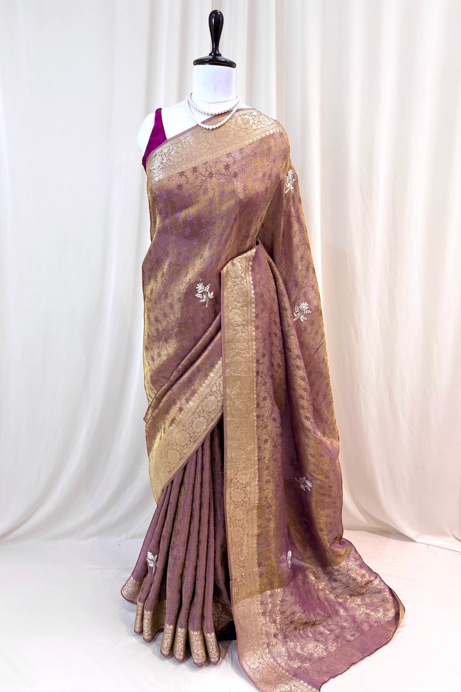 Soft tissue saree - Purple
