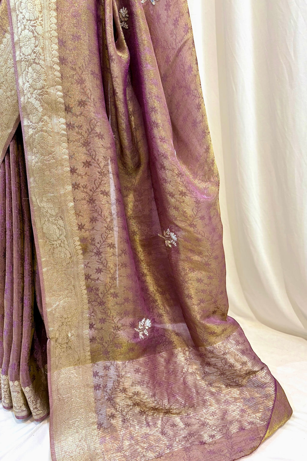 Soft tissue saree - Purple