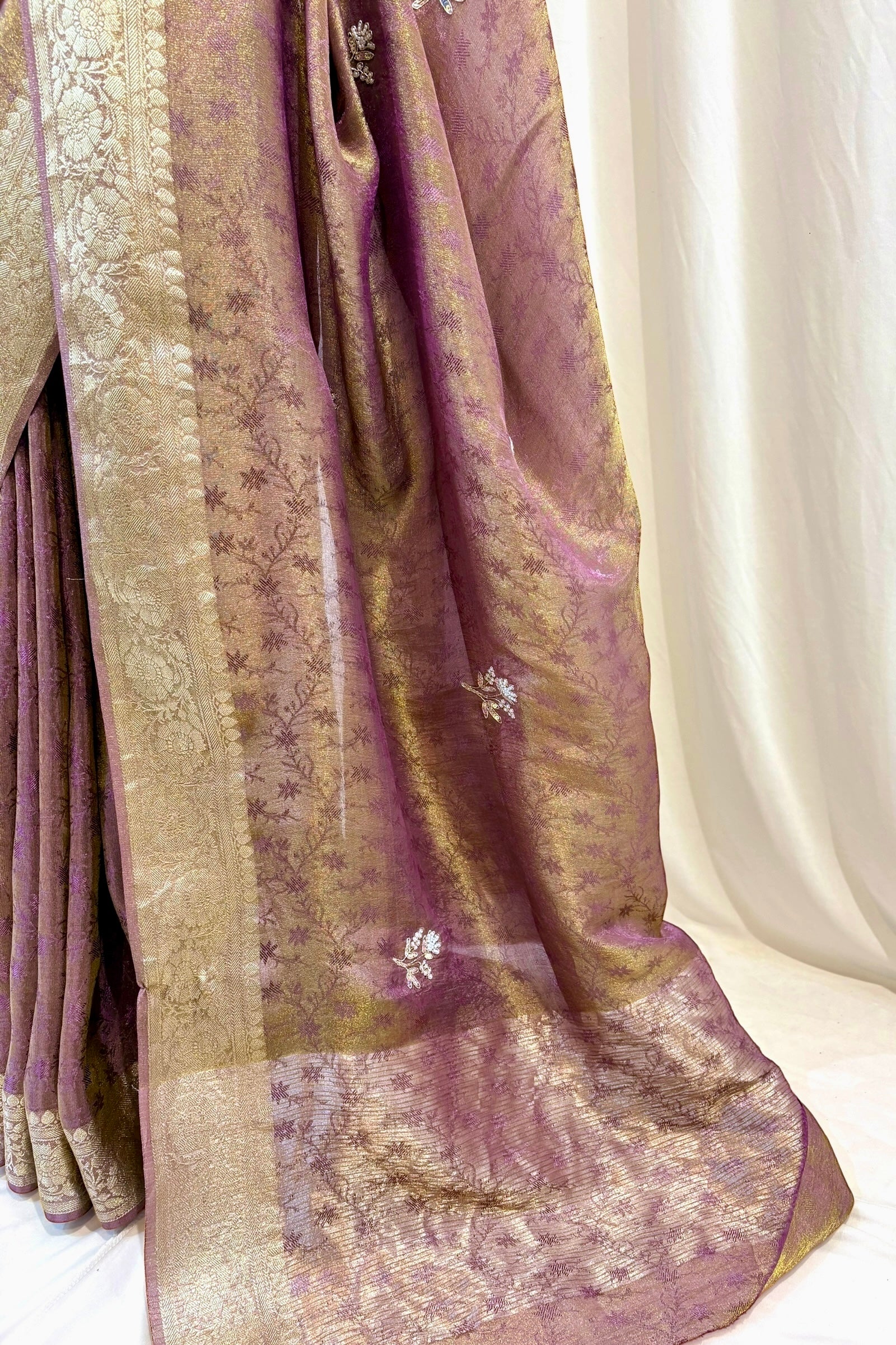 Soft tissue saree - Purple