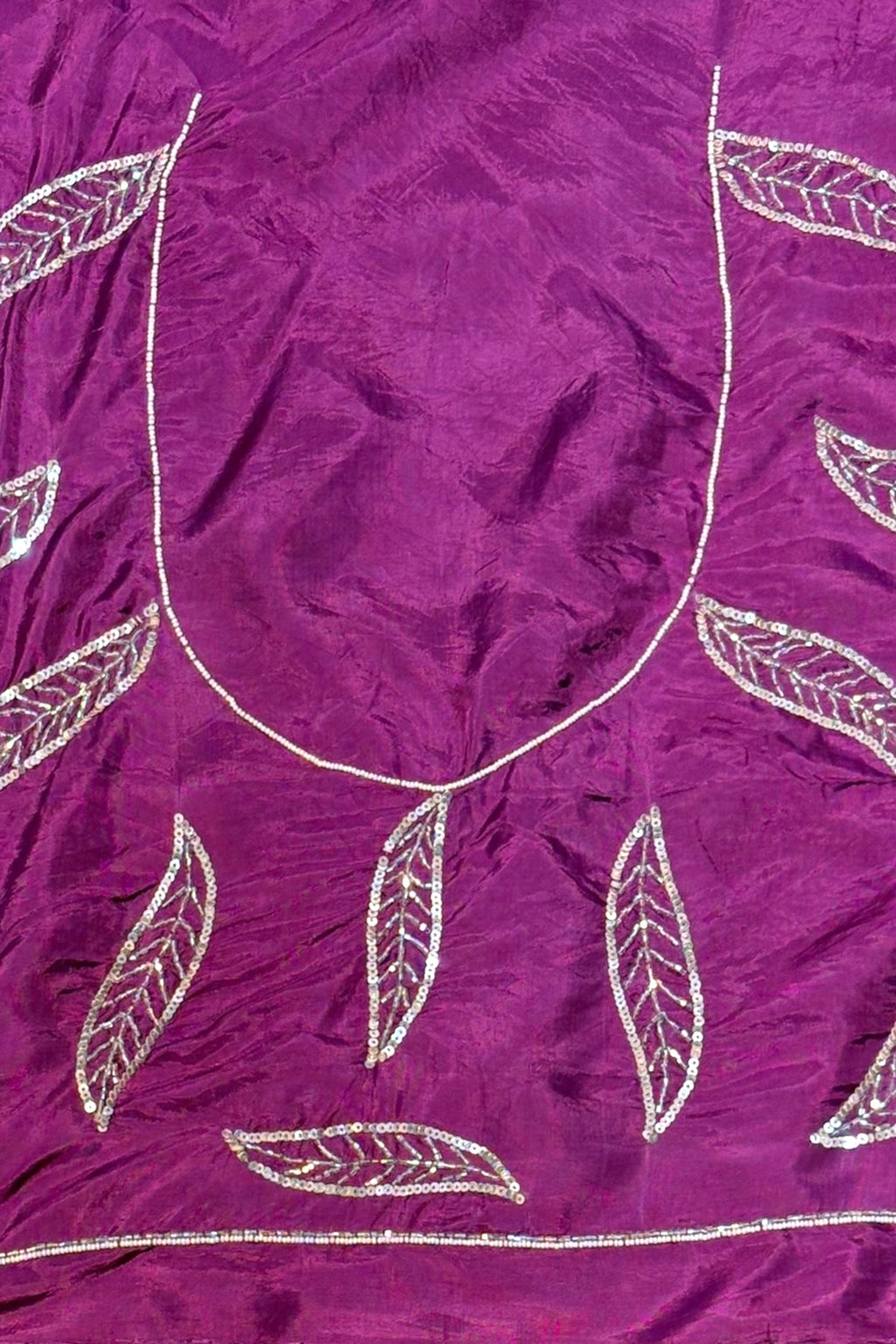 Soft satin organza shaded sequins saree -