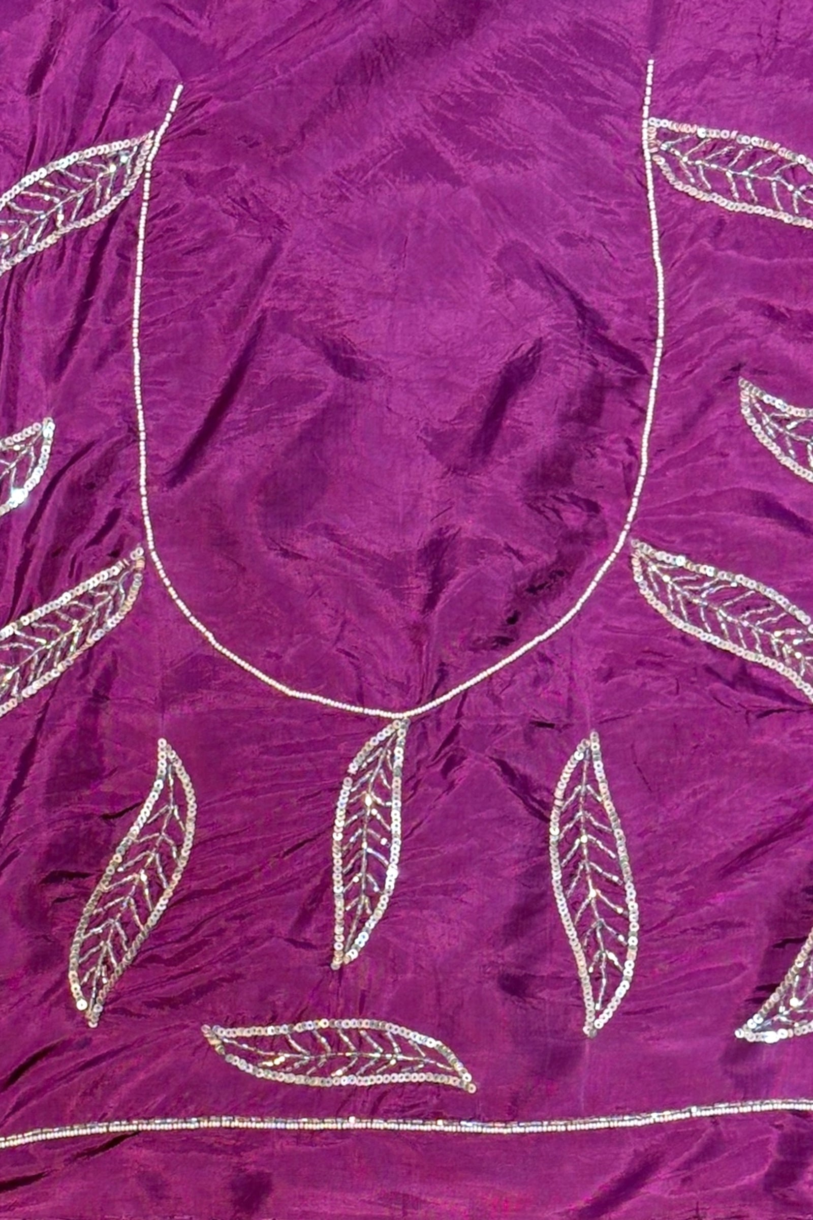 Soft satin organza shaded sequins saree -