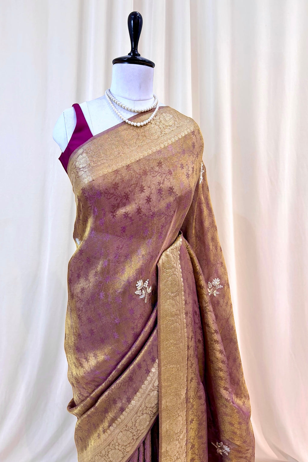 Soft tissue saree - Purple
