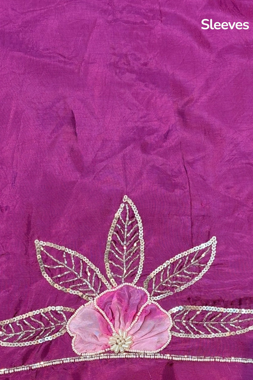 Soft satin organza shaded sequins saree -