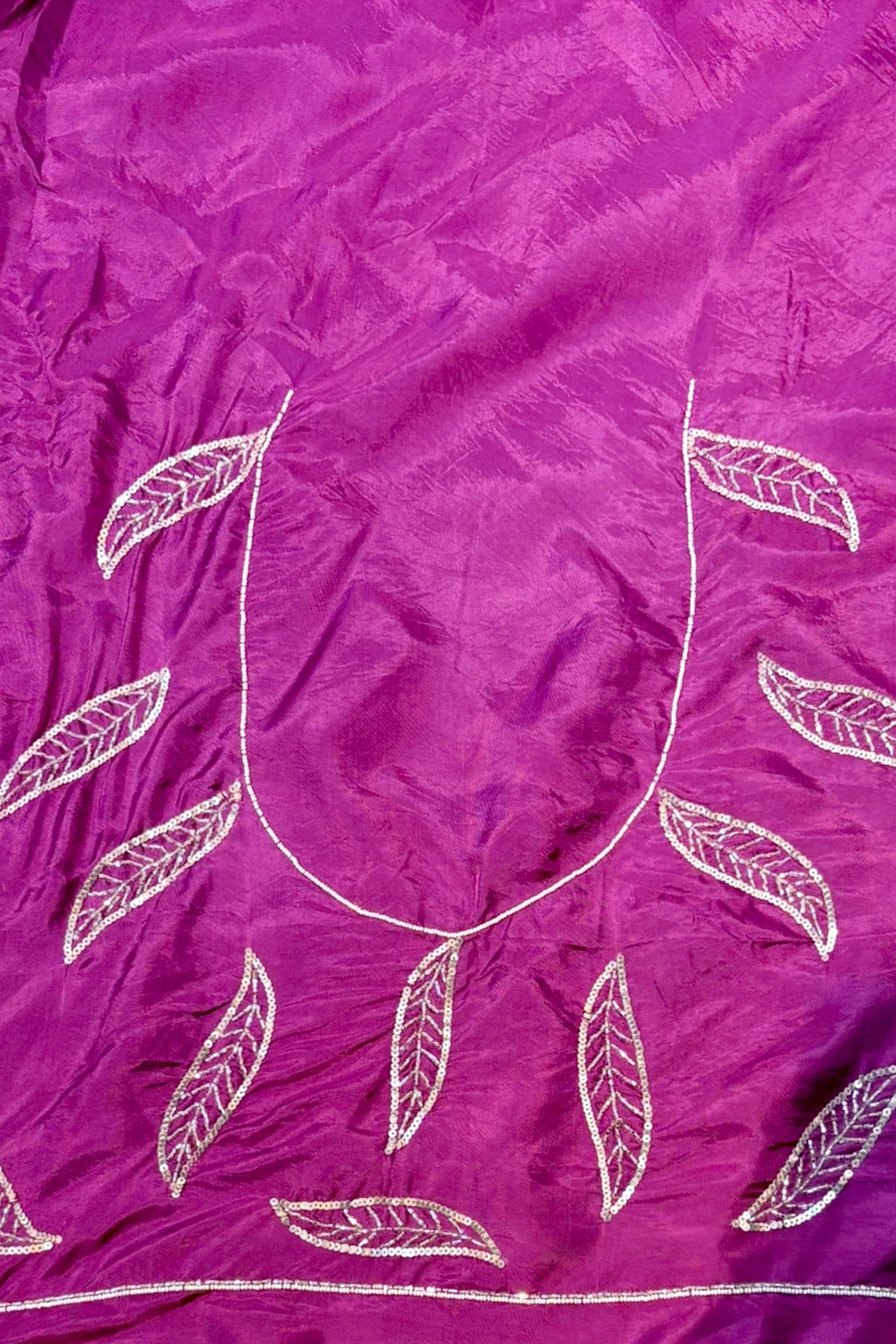 Soft satin organza shaded sequins saree -