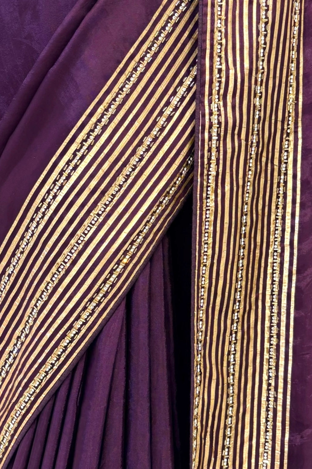 Ho silk cutwork embellished saree - Violet