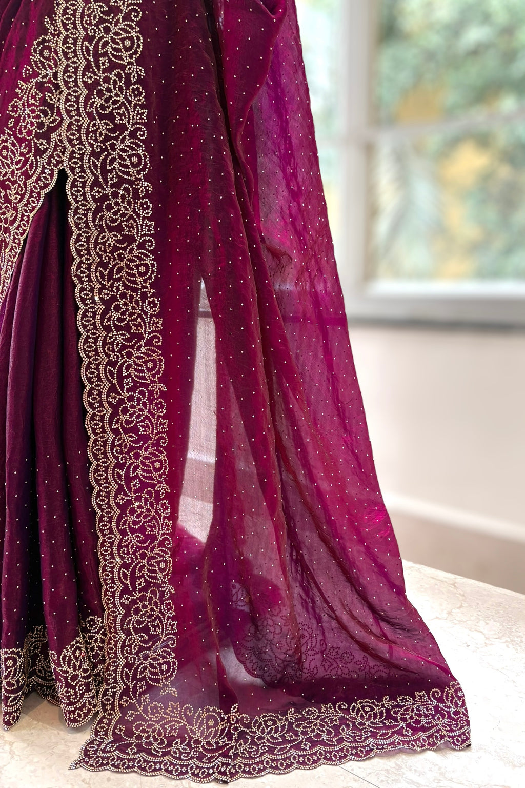 Fendy swarovski embellished saree