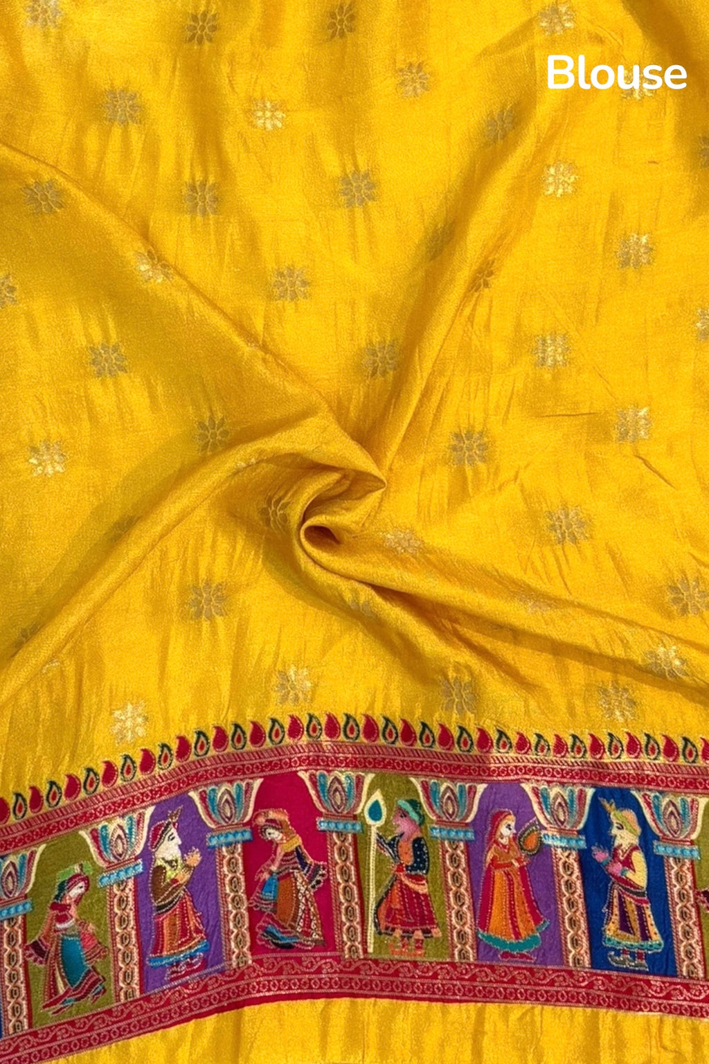Position print soft silk saree - Yellow