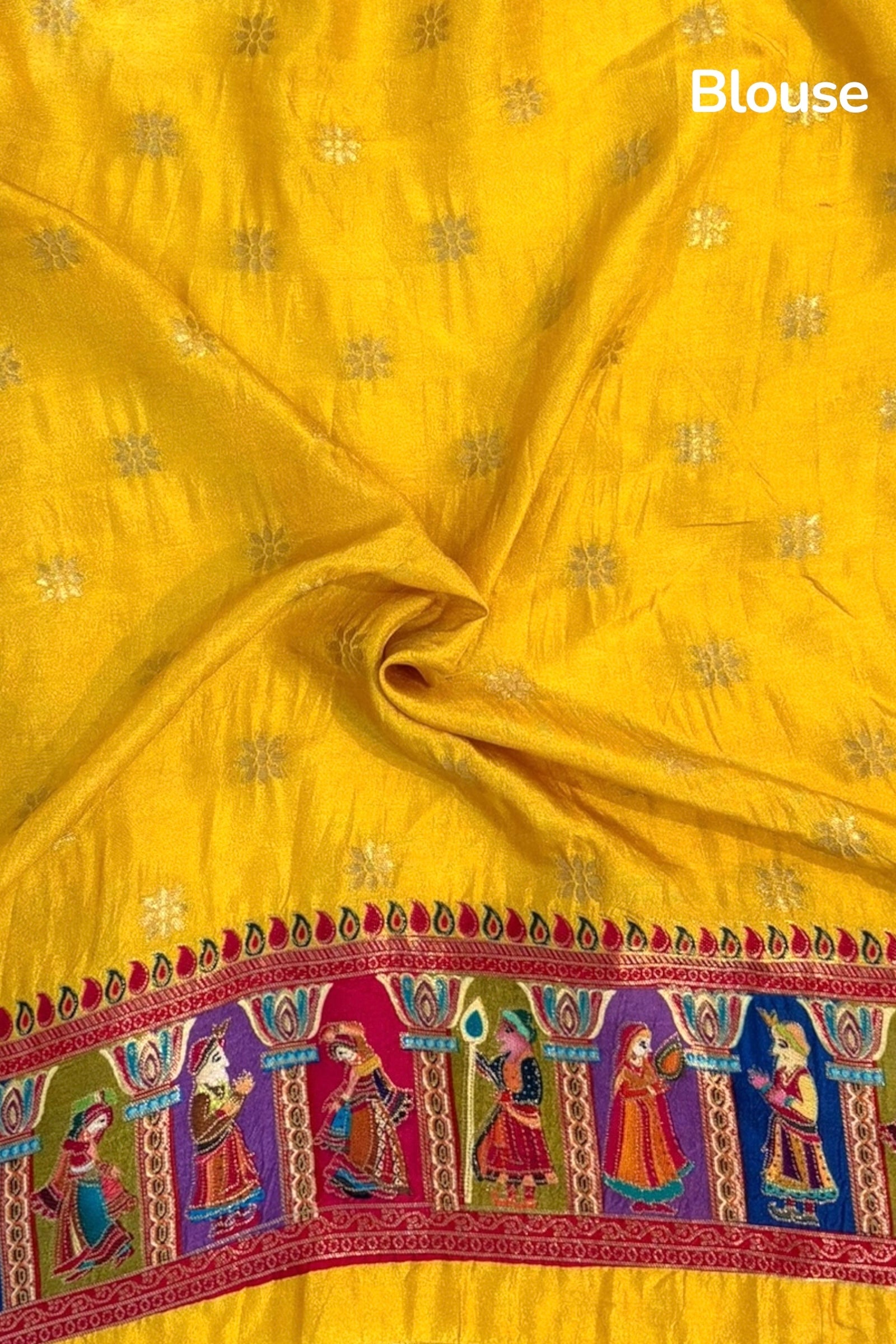 Position print soft silk saree - Yellow