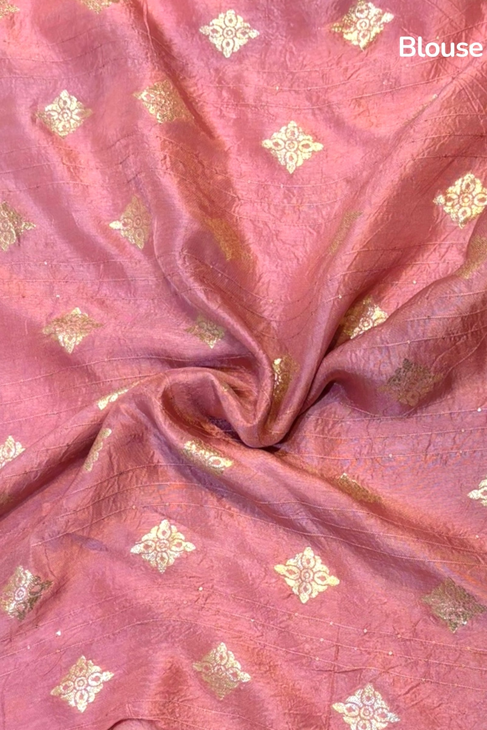 Soft tissue saree - Rose gold