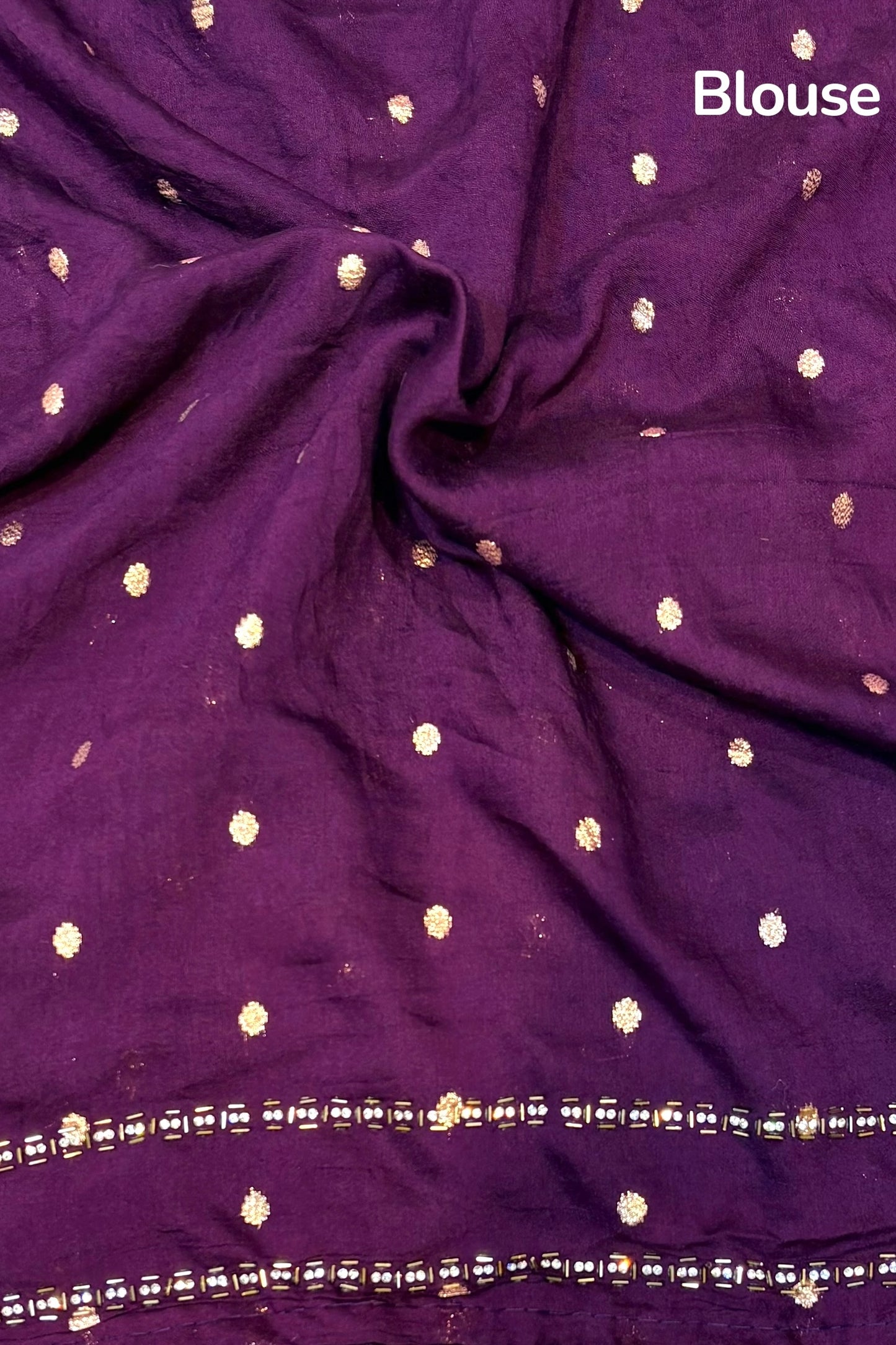 Ho silk cutwork embellished saree - Violet