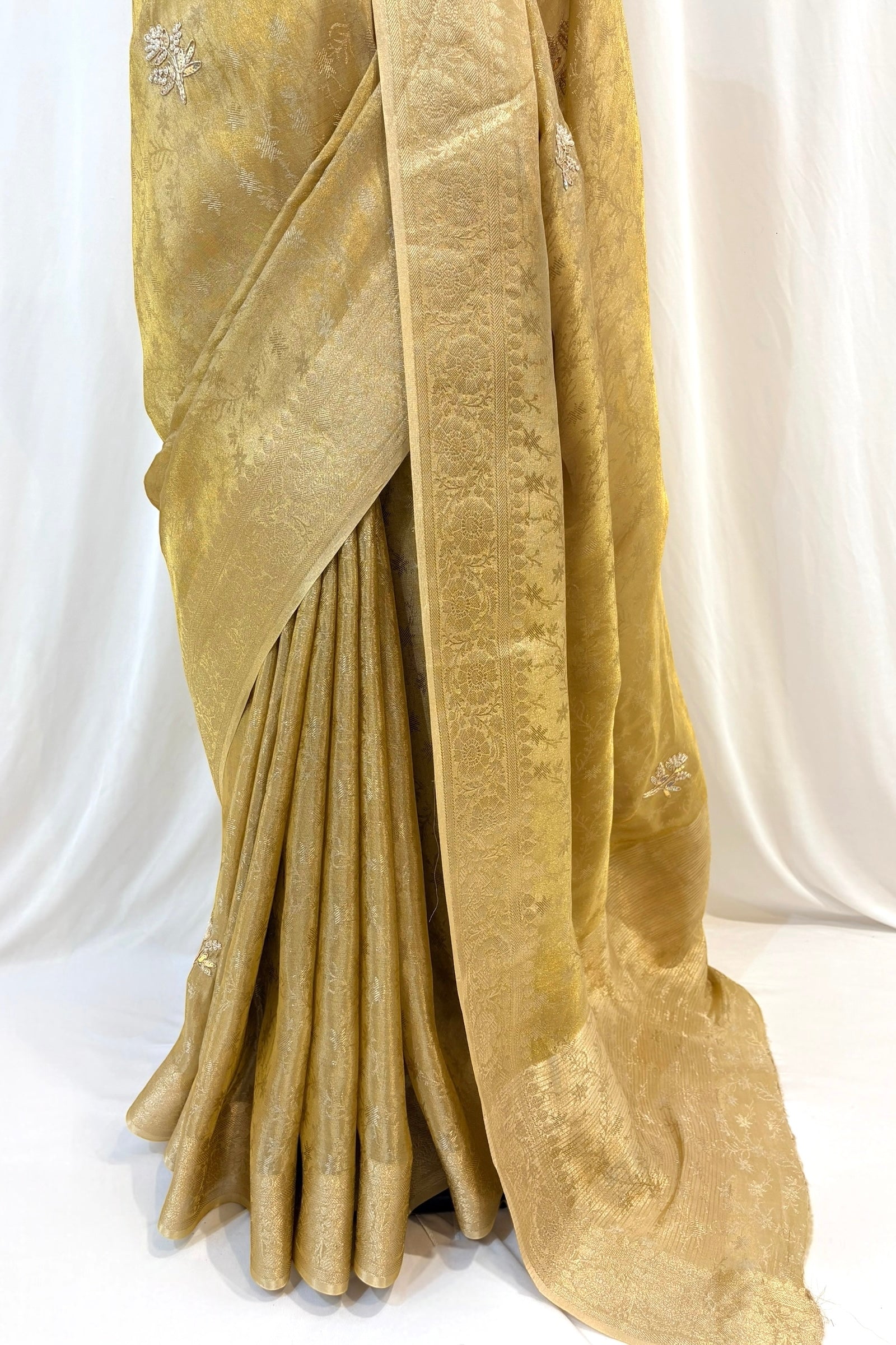 Soft tissue saree - Golden