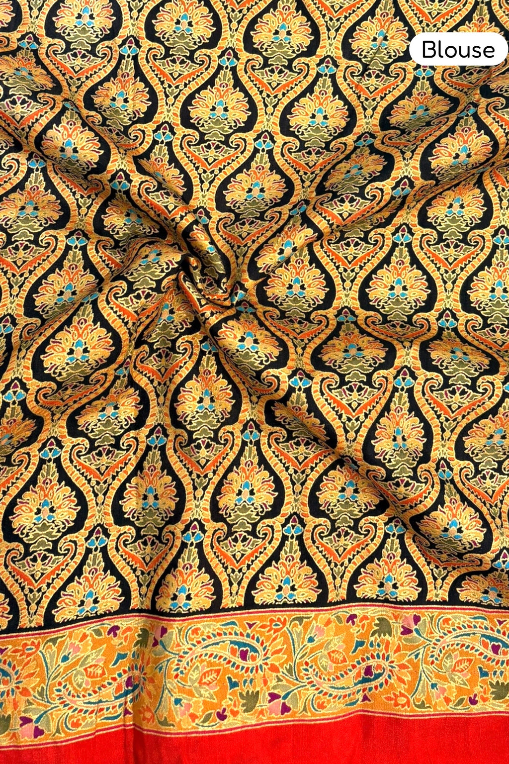 Black multicolour soft silk saree