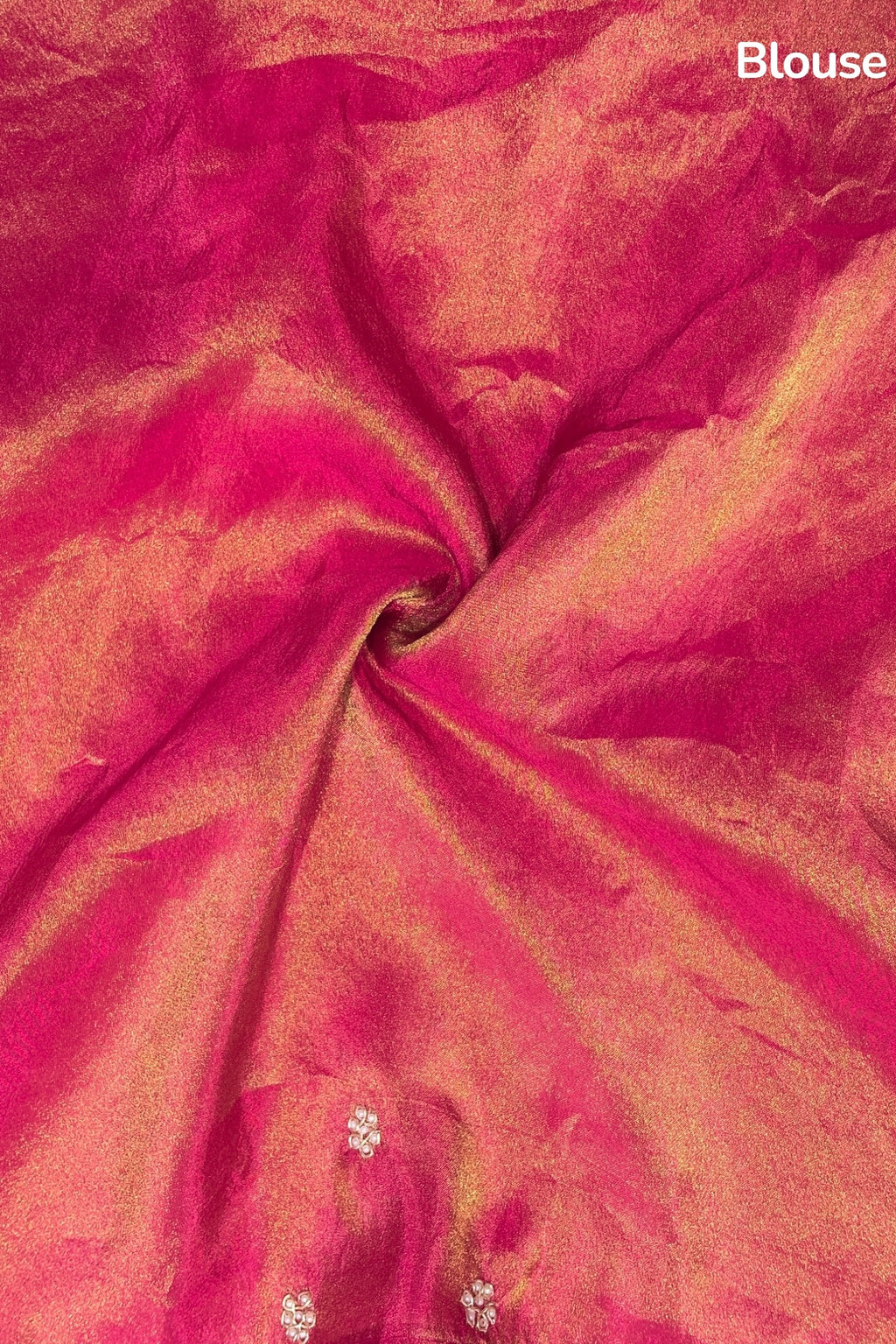 Soft tissue embellished saree - Pink