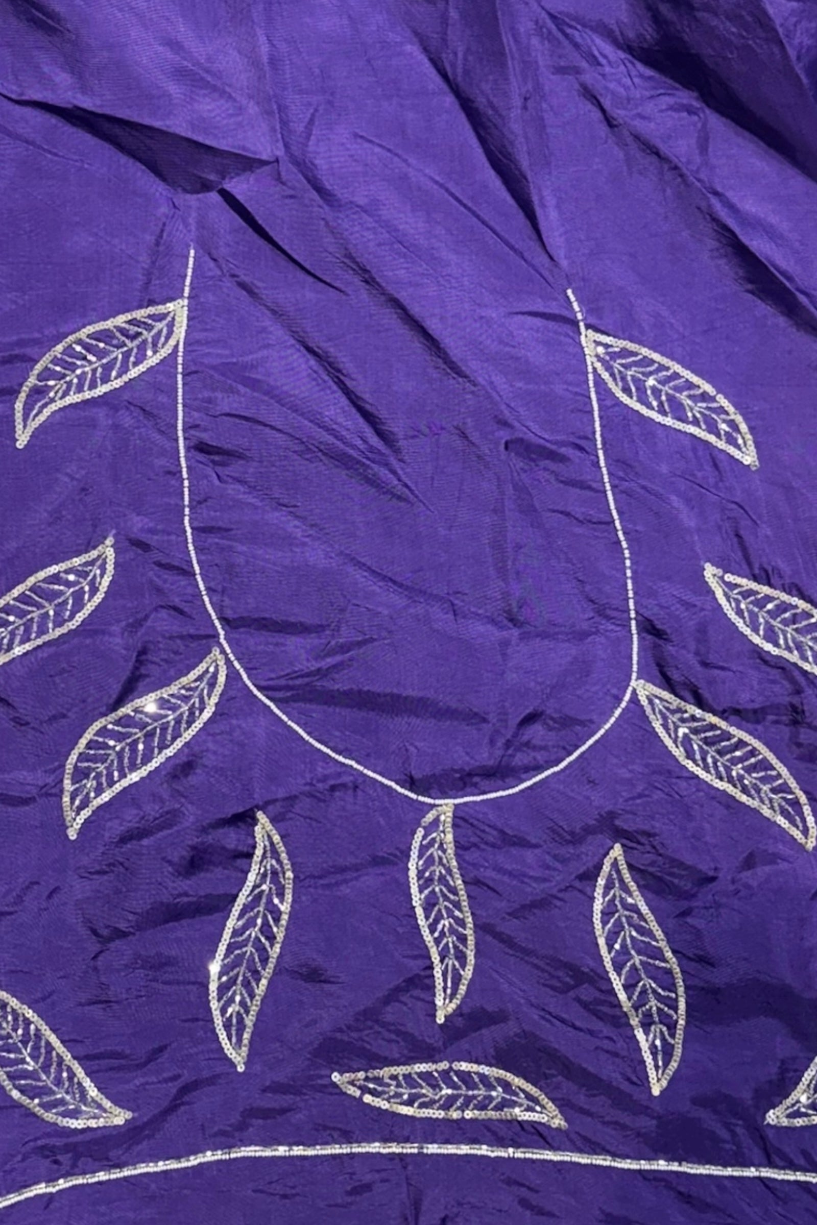 Soft satin organza shaded saree - Royal purple