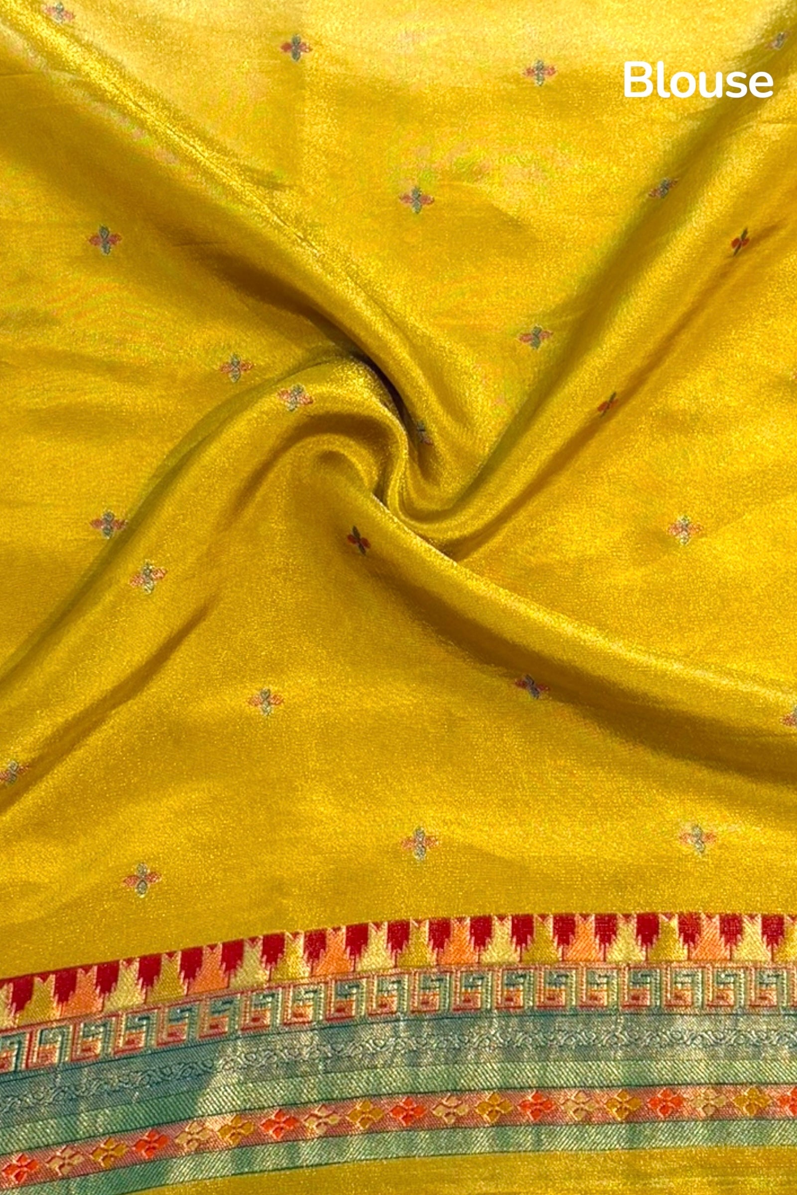 Floral tissue organza saree - Yellow