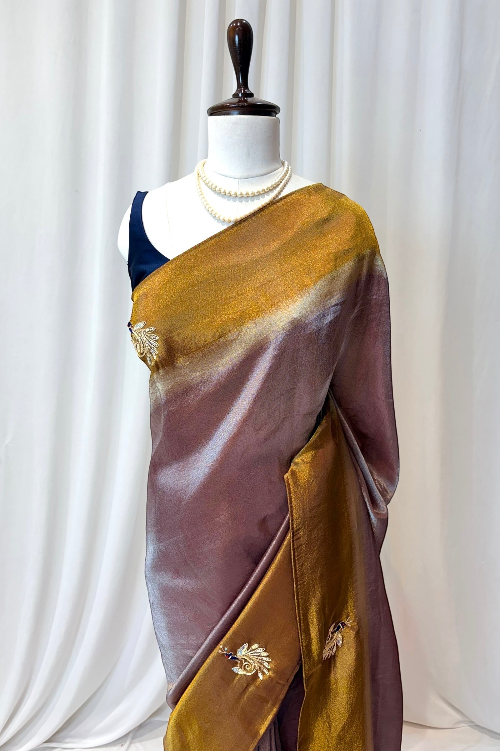 Soft tissue embellished saree - Grey