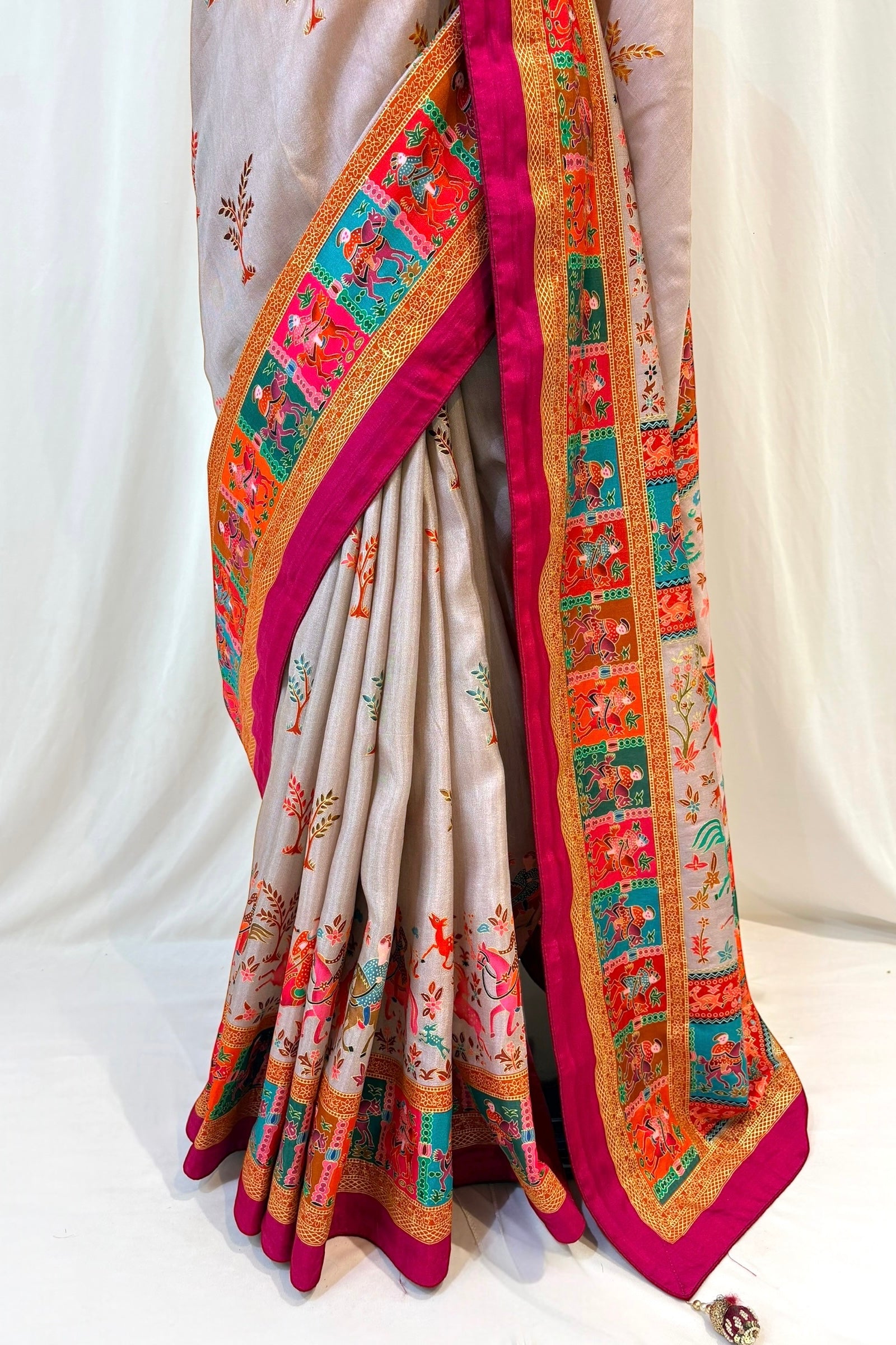 Soft cotton silk saree - Grey