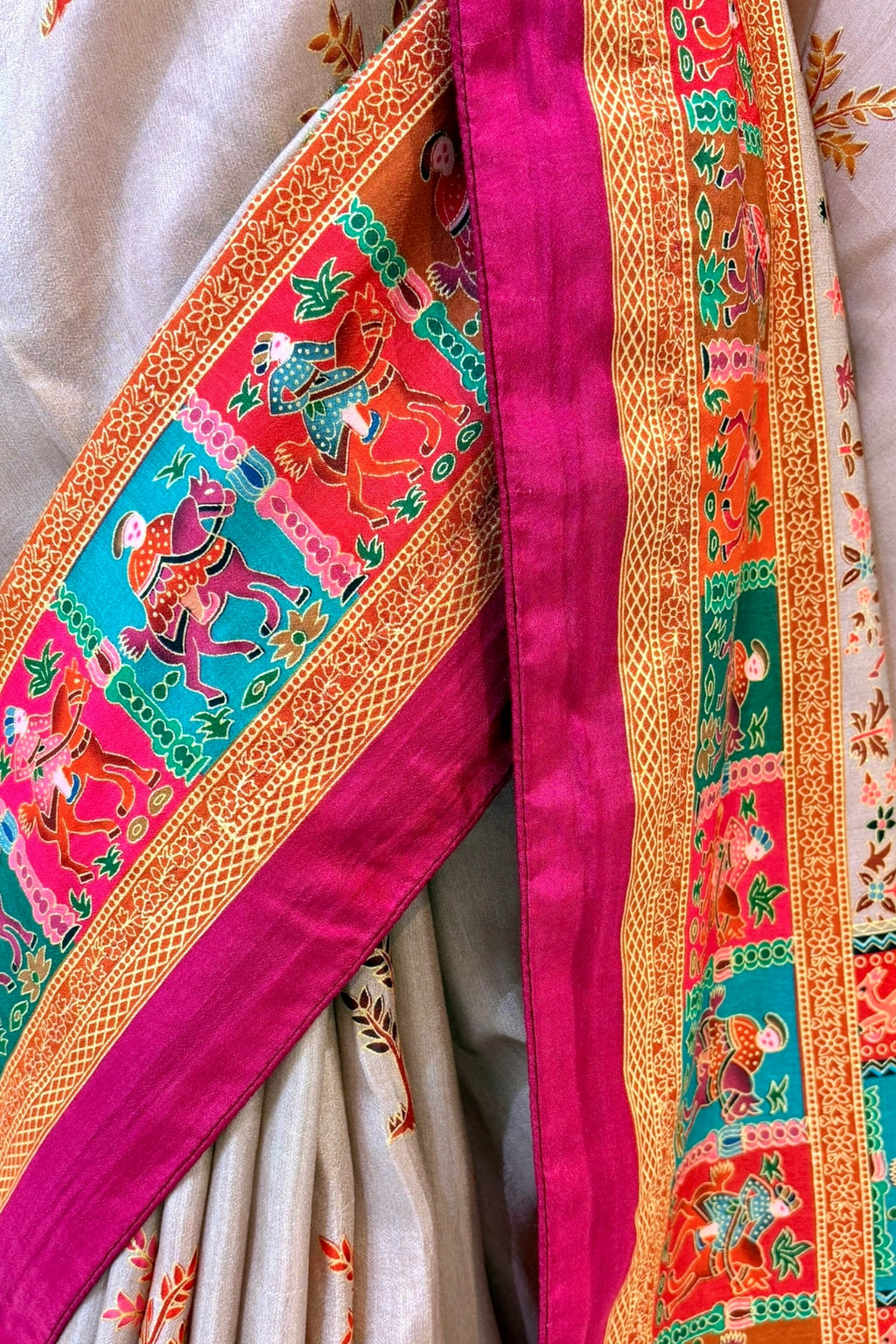 Soft cotton silk saree - Grey