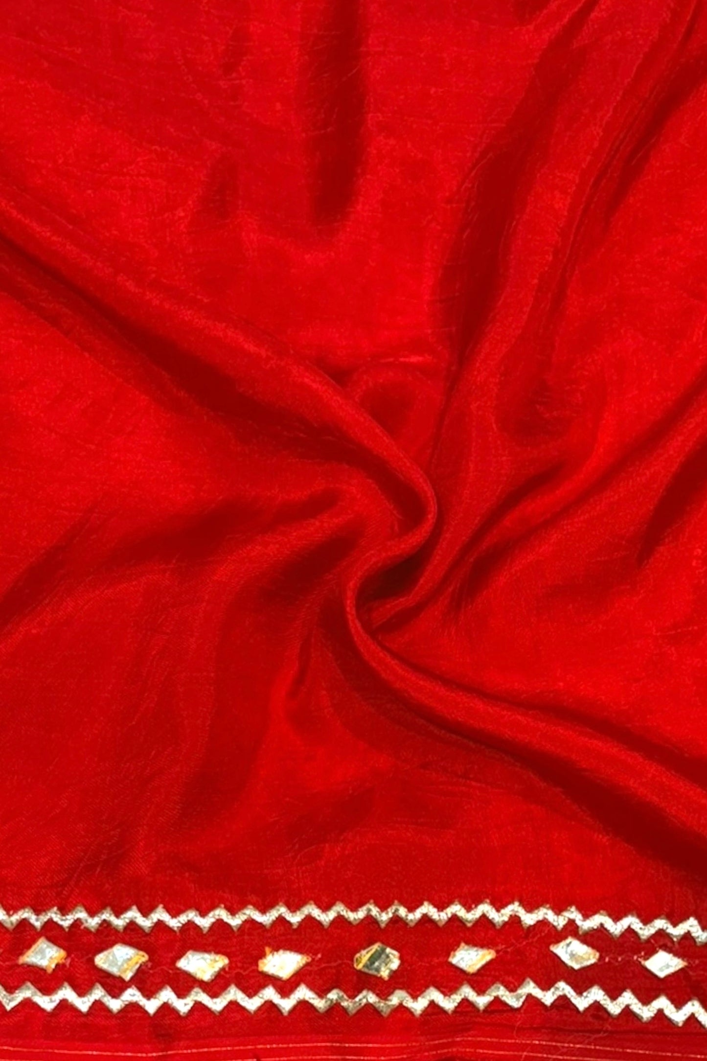 Red georgette zari embellished saree