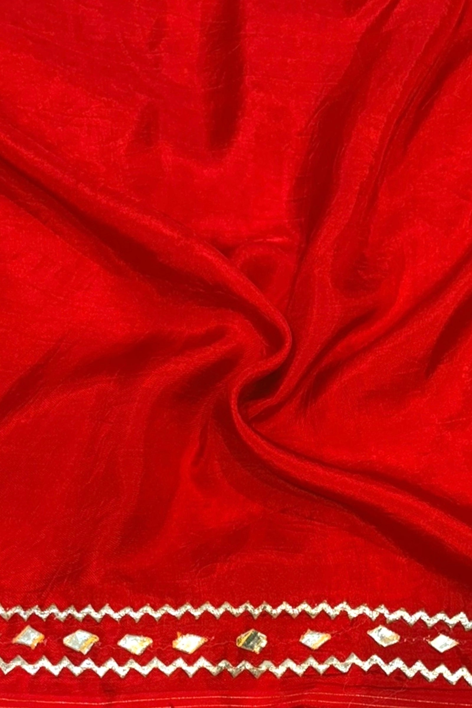 Red georgette zari embellished saree