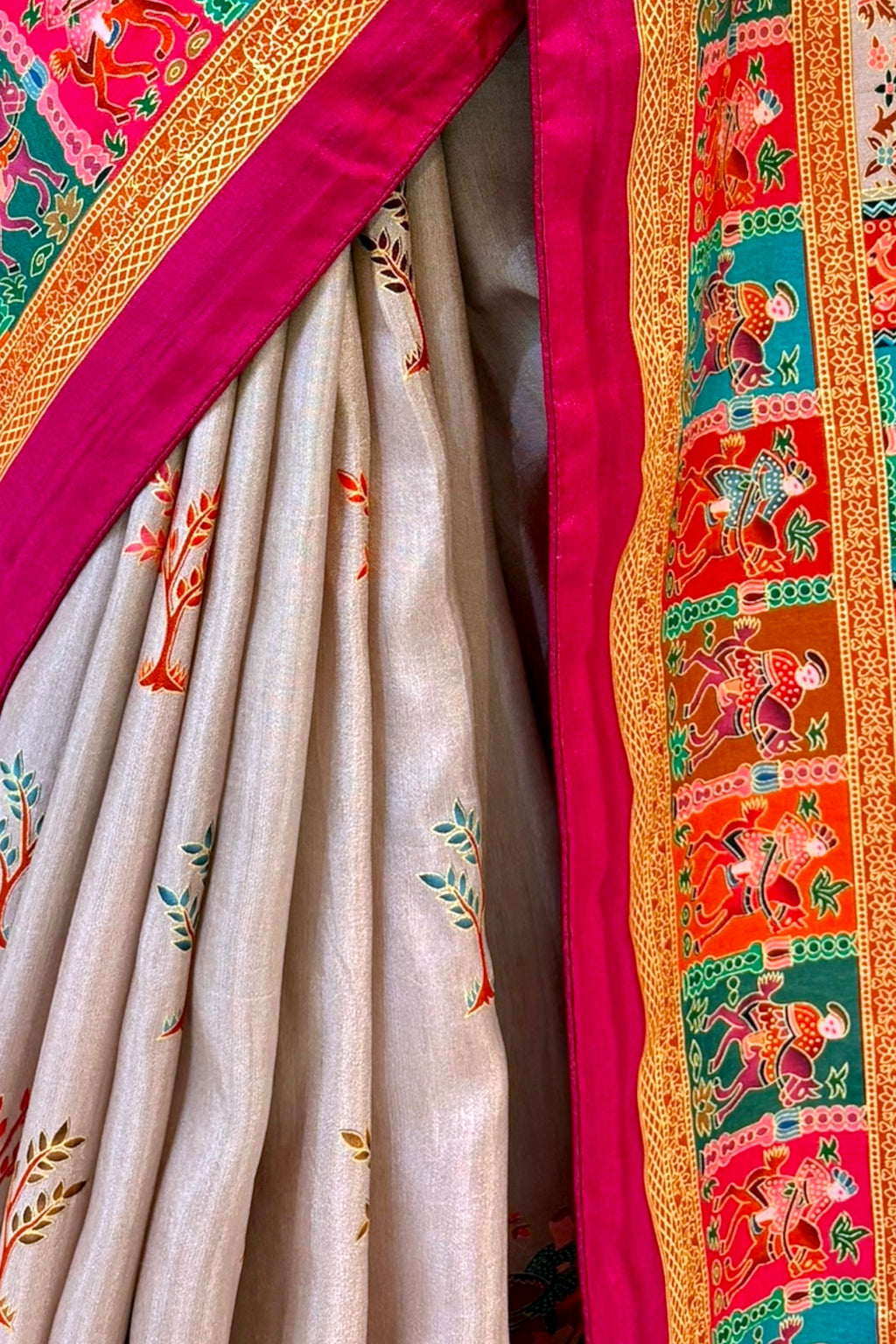 Soft cotton silk saree - Grey