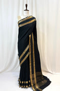 Black zari soft silk saree