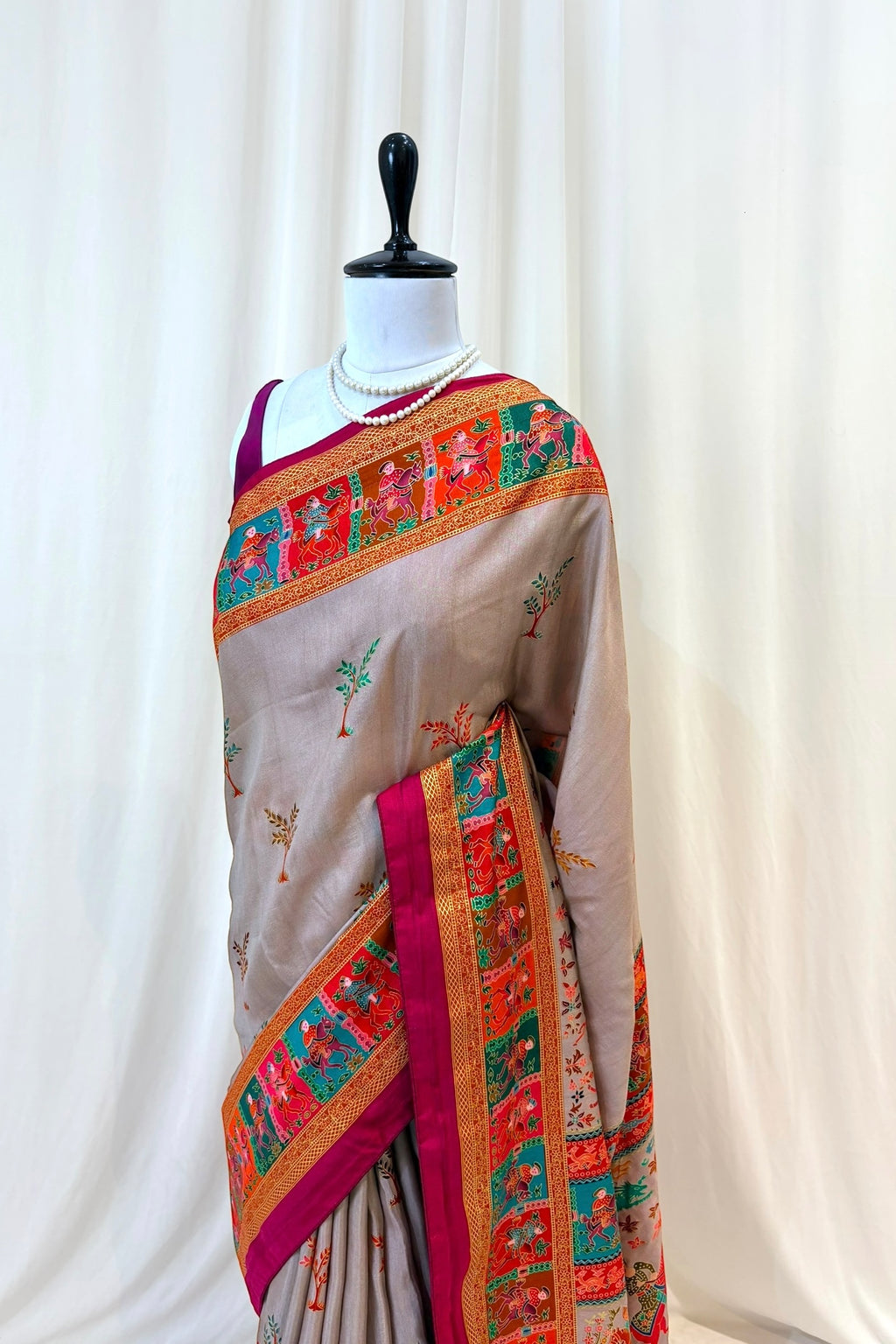 Soft cotton silk saree - Grey