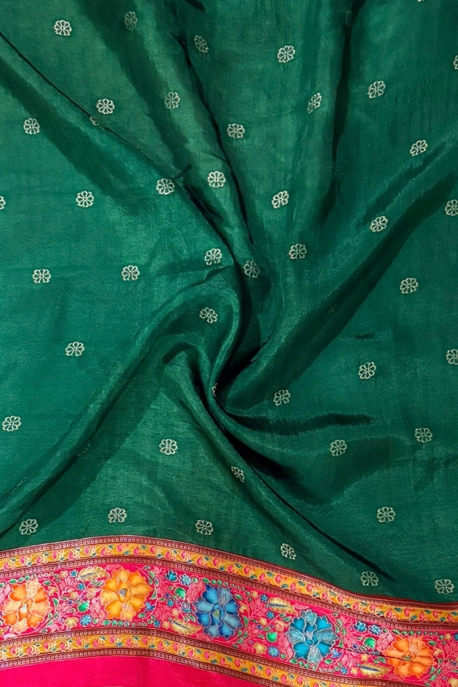 Position print soft silk saree - Pink