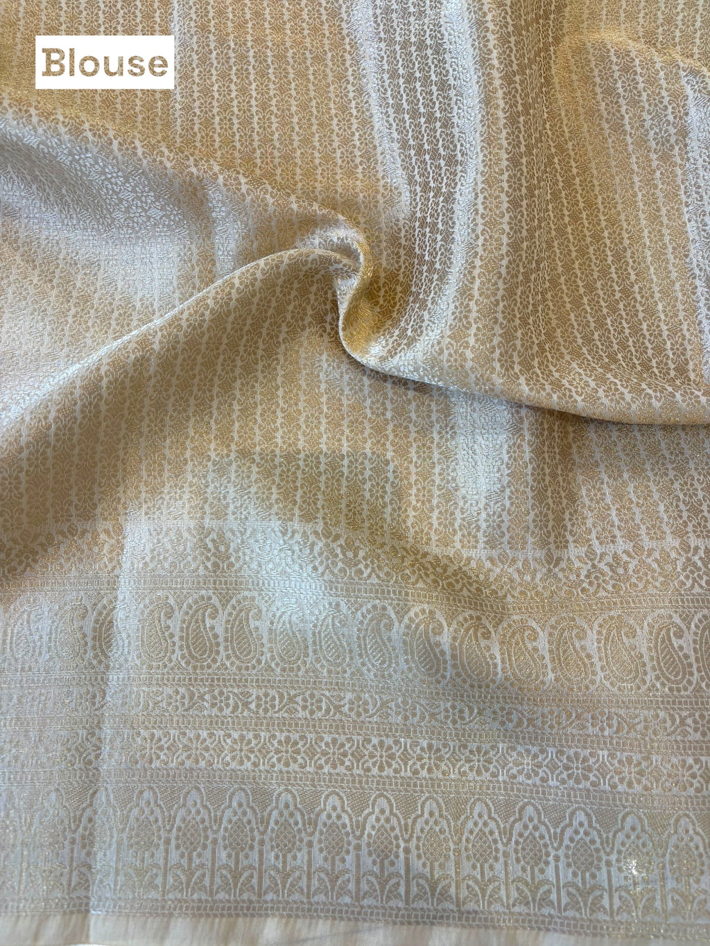 Floral embroidered threadwork saree - Golden