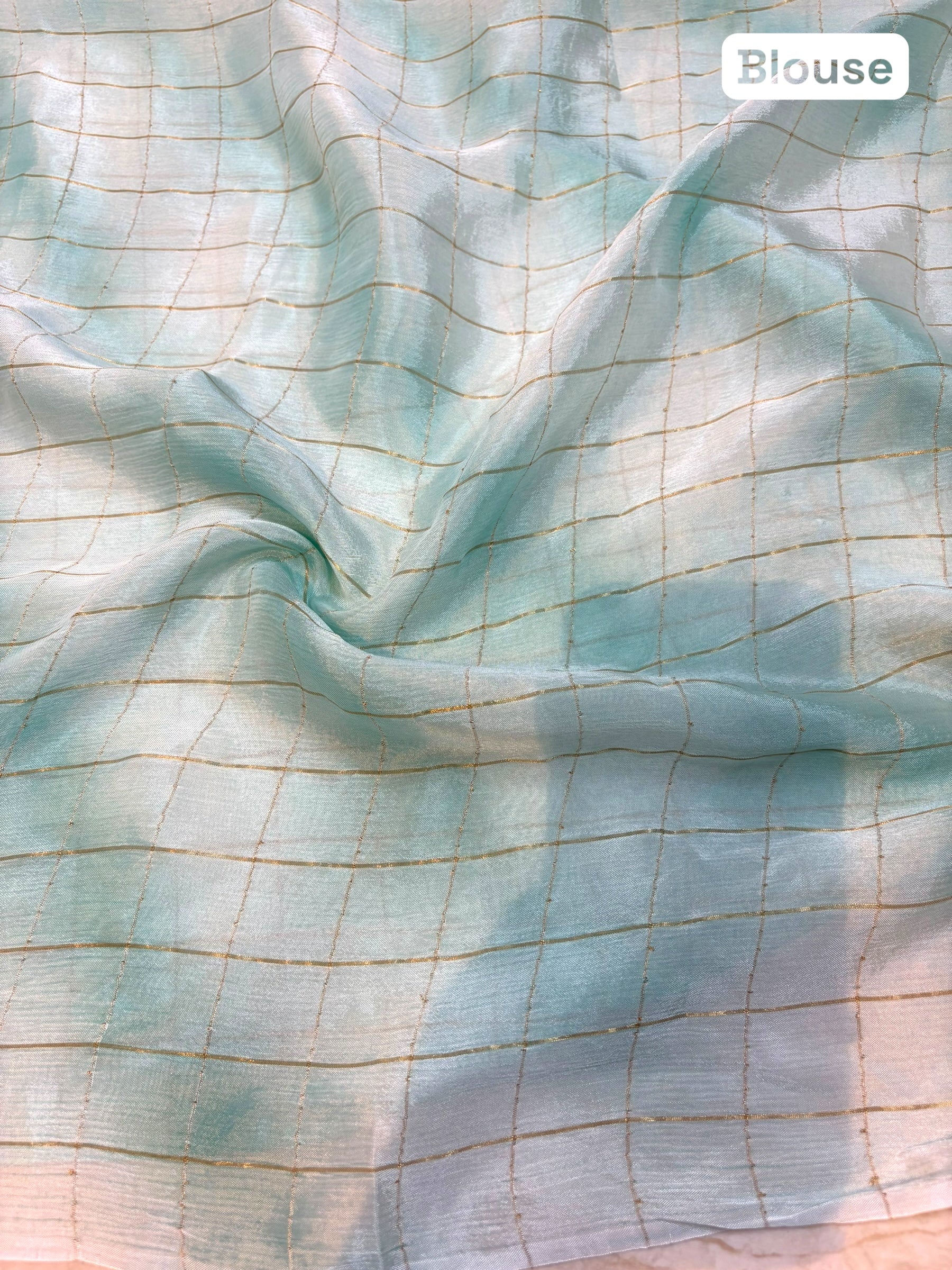 Multicolour Chiffon Threadwork Saree - Blue