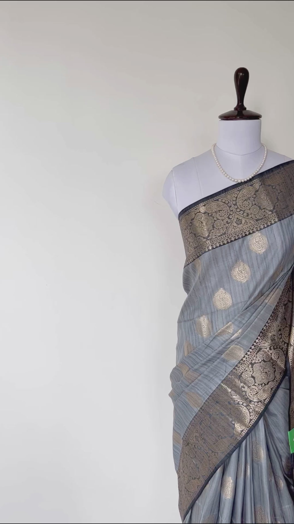 Grey Banarasi Silk saree