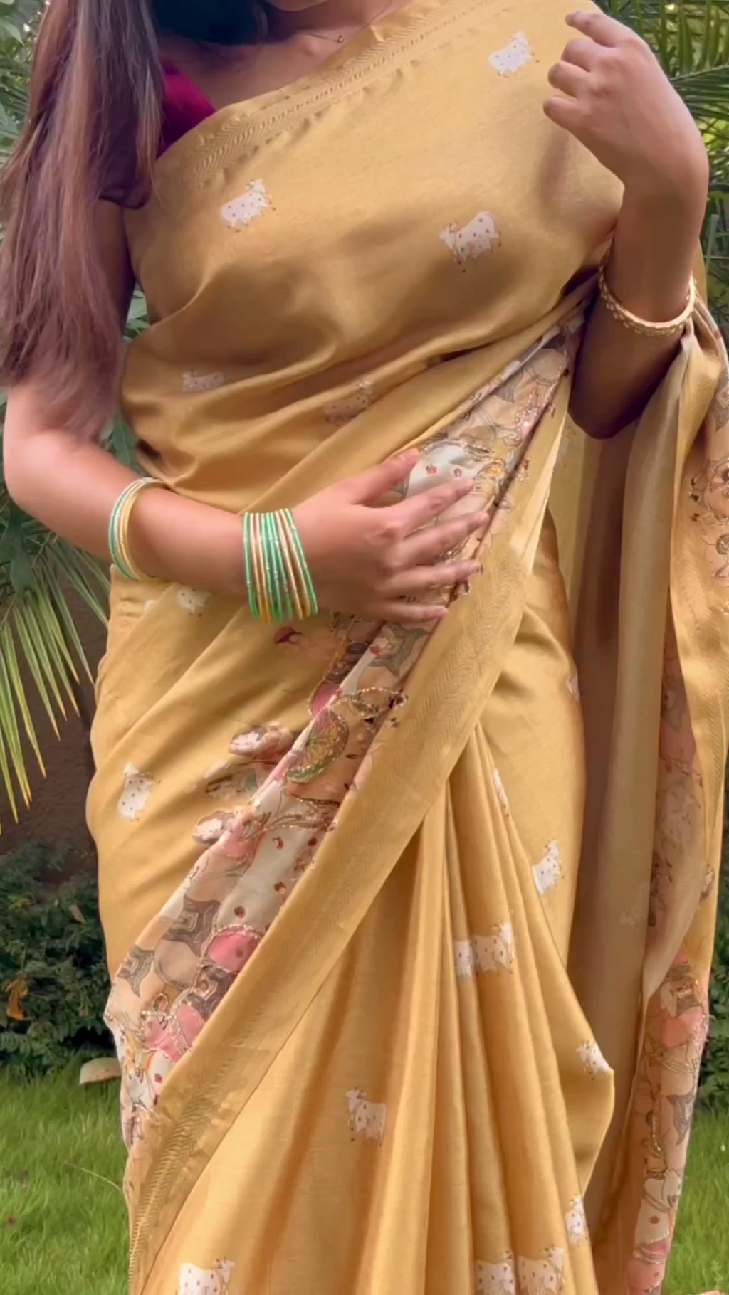 Yellow Pichwai saree